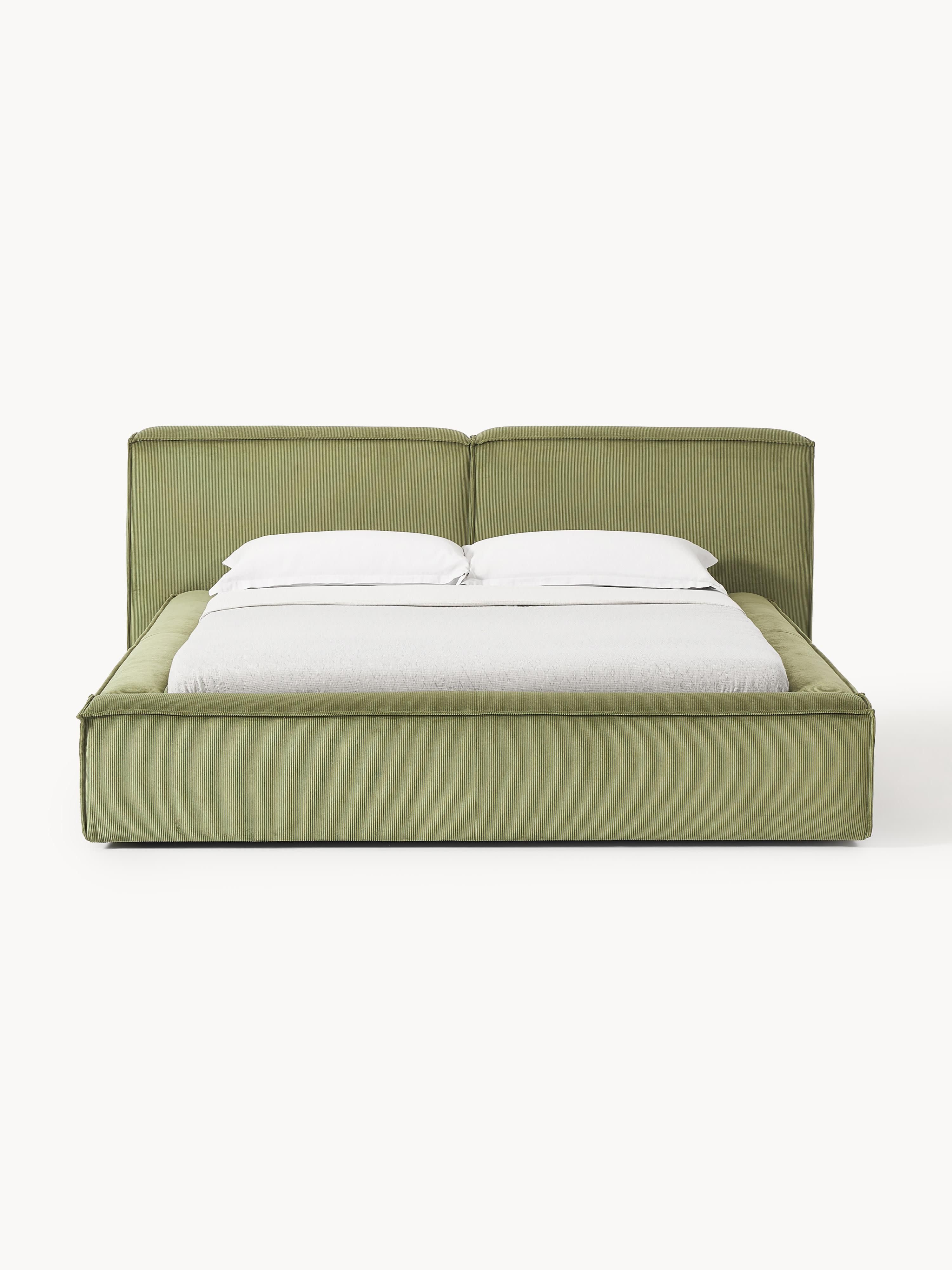 Polsterbett Lennon aus Cord mit Stauraum