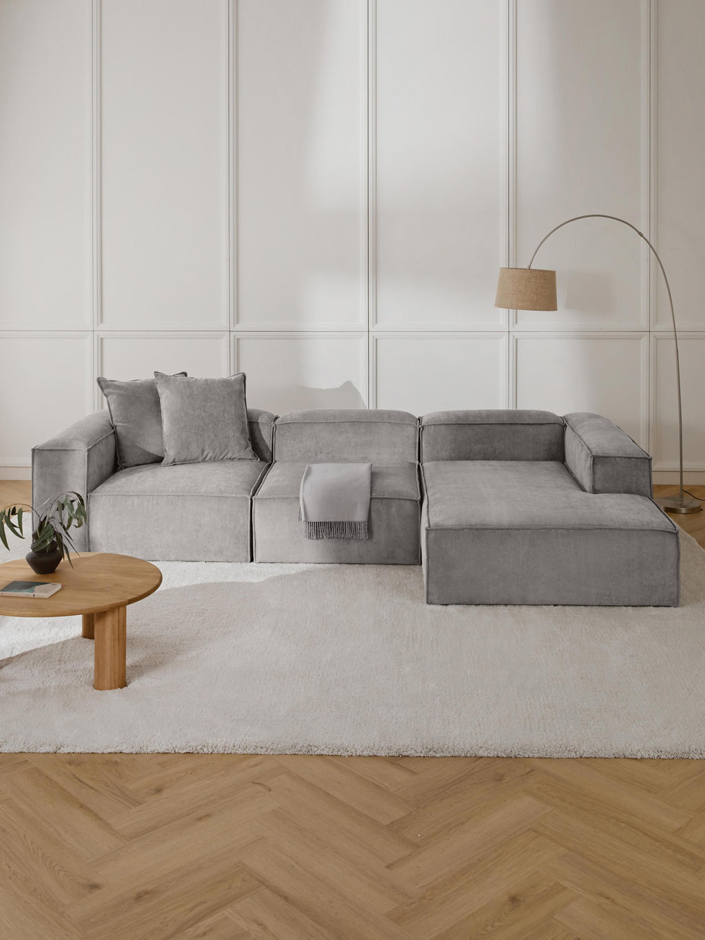 Modulares Ecksofa Lennon (4-Sitzer) aus Cord