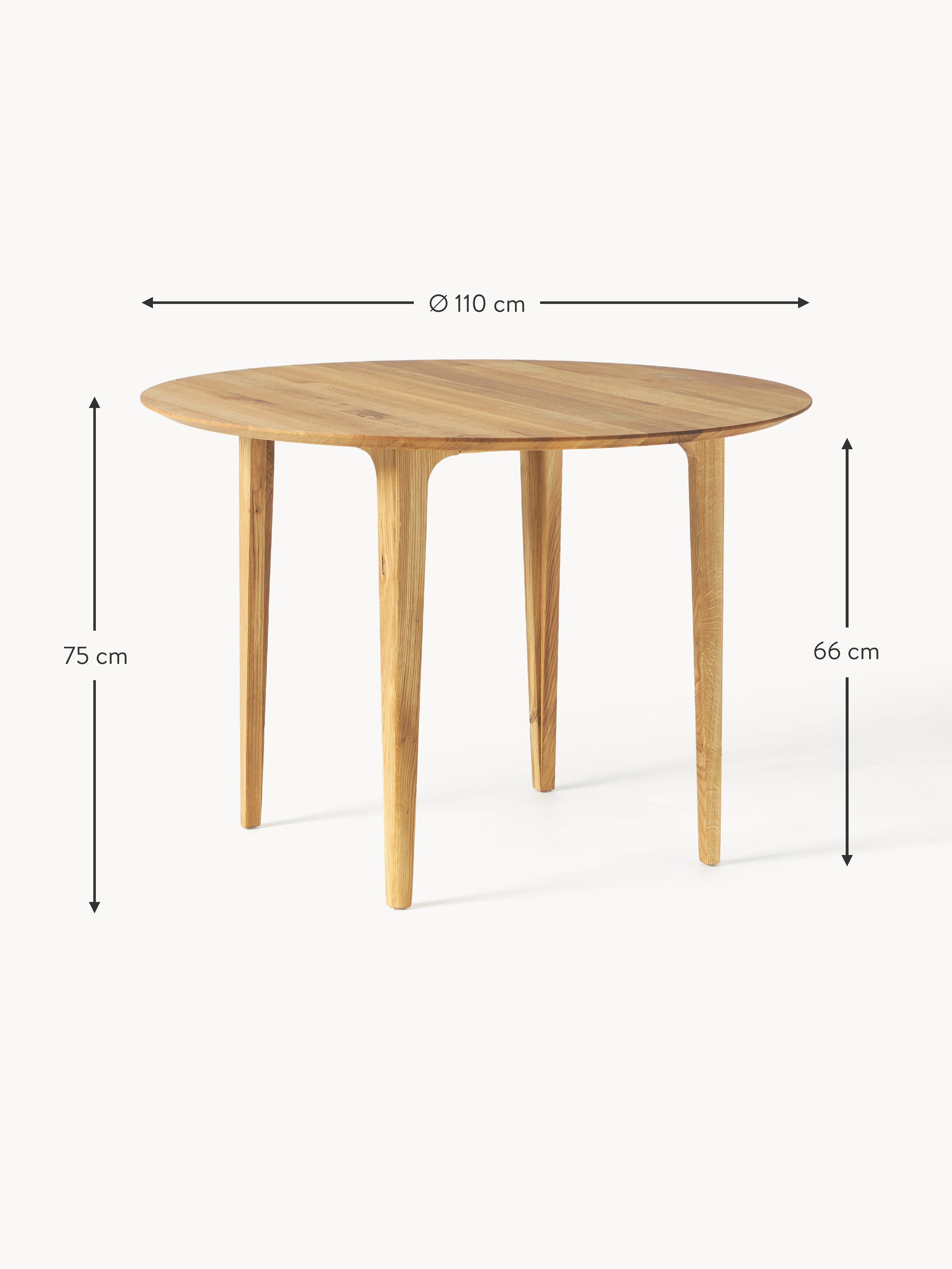 Runder Esstisch Archie aus Eichenholz, Ø 110 cm