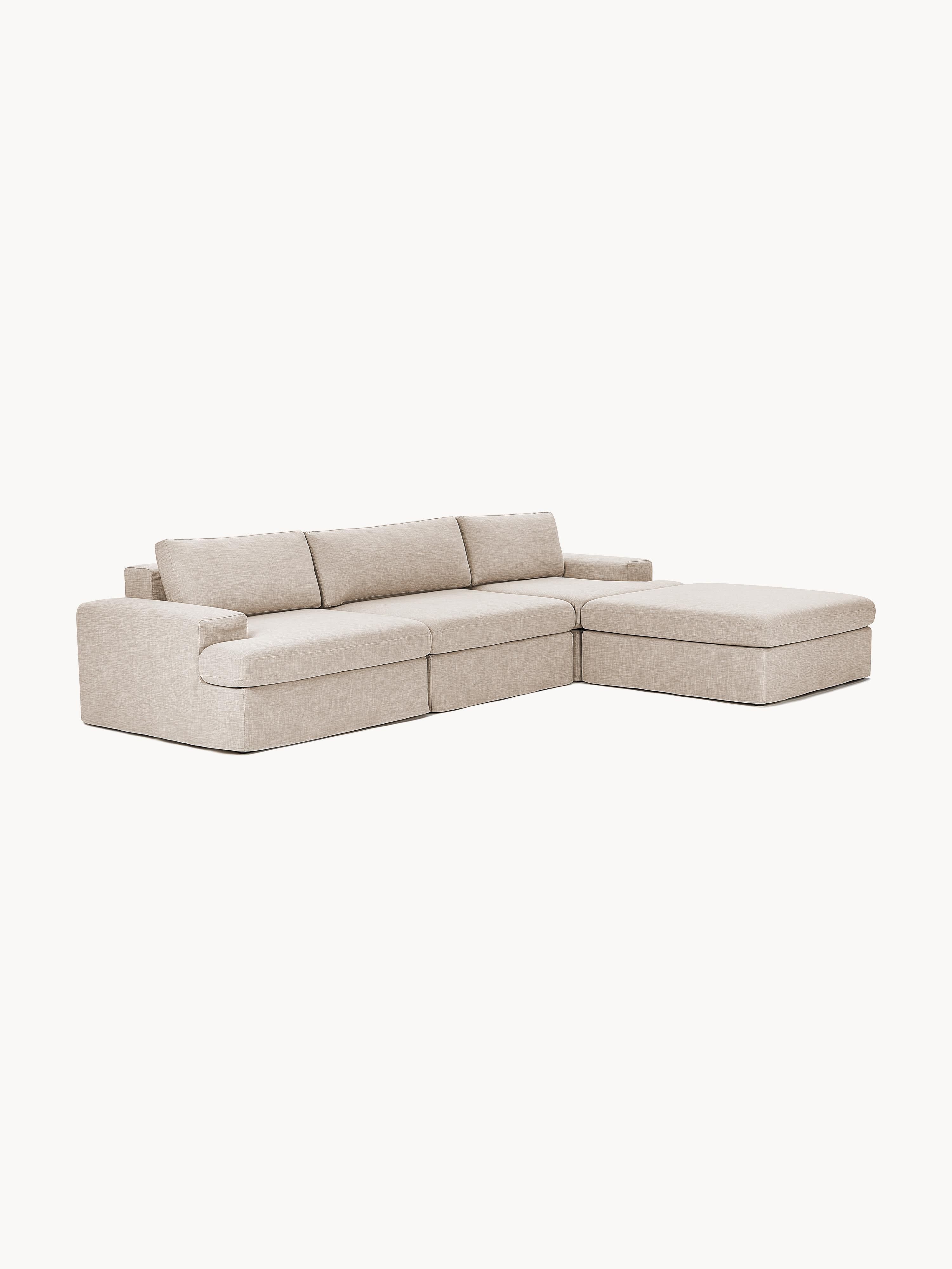 Modulares Sofa Russell (4-Sitzer) mit Hocker (links/rechts)