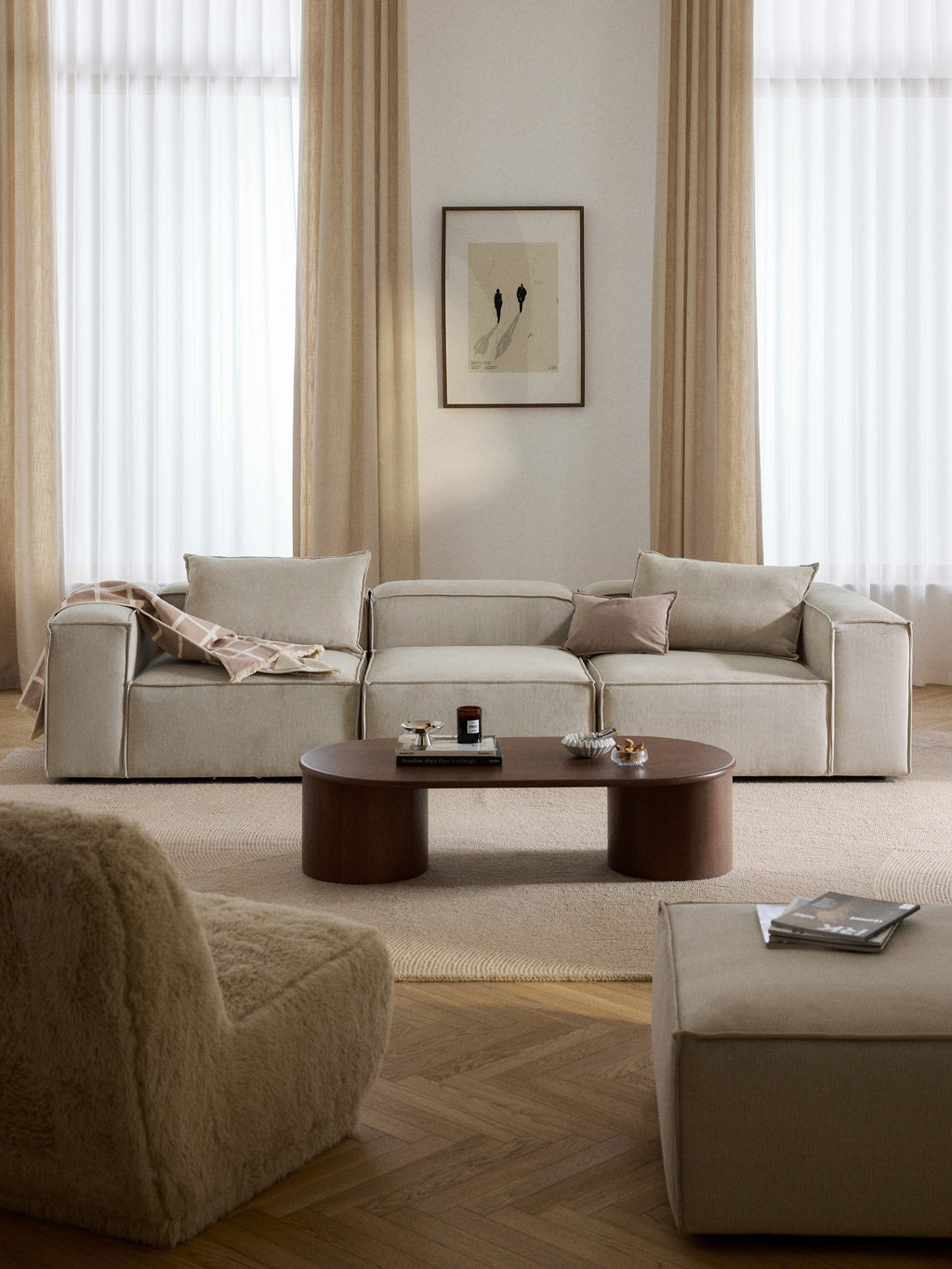 Modulares Sofa Lennon (4-Sitzer) aus Cord