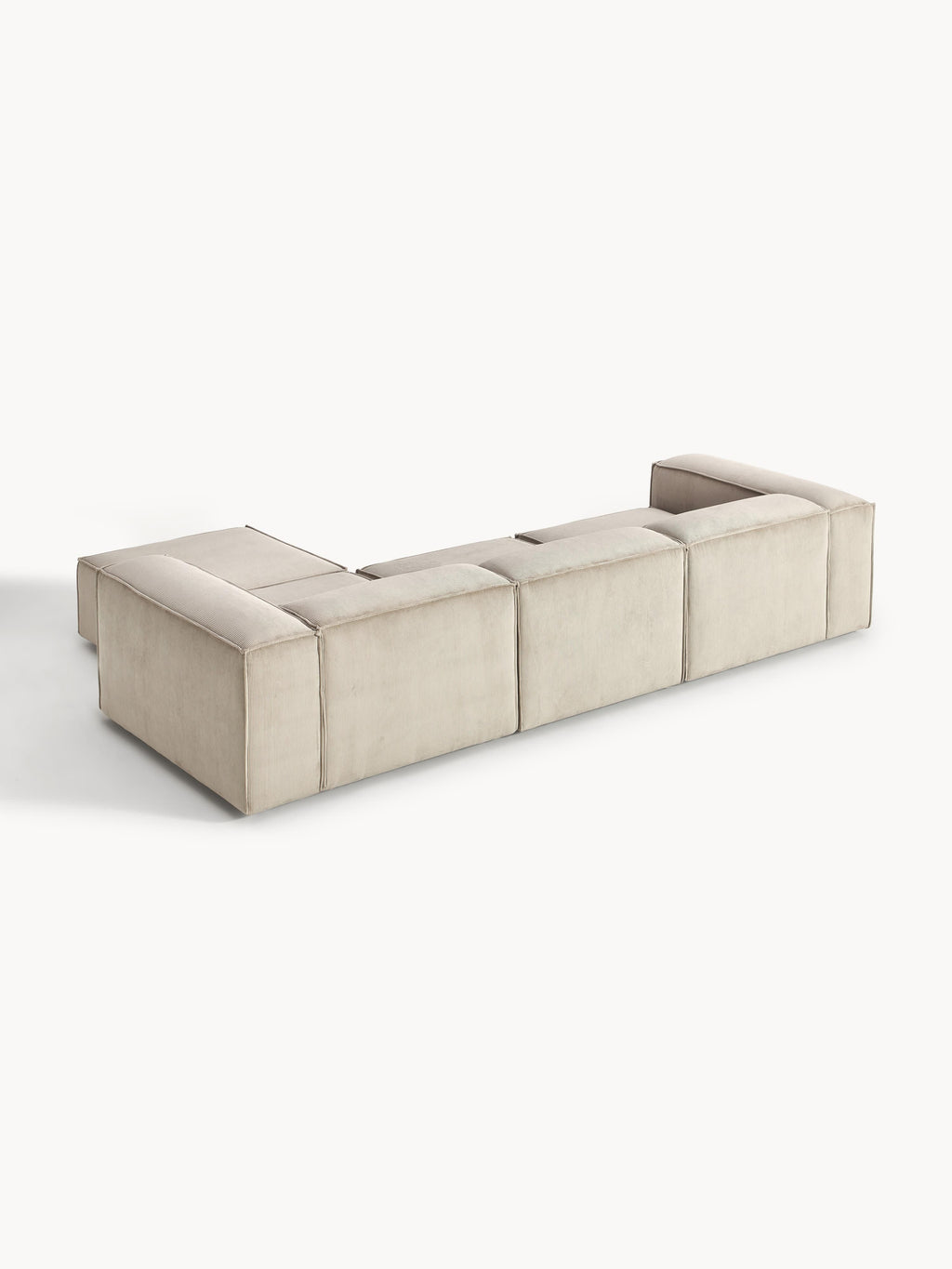 Modulares Sofa Lennon (4-Sitzer) aus Cord mit Hocker (links/rechts)