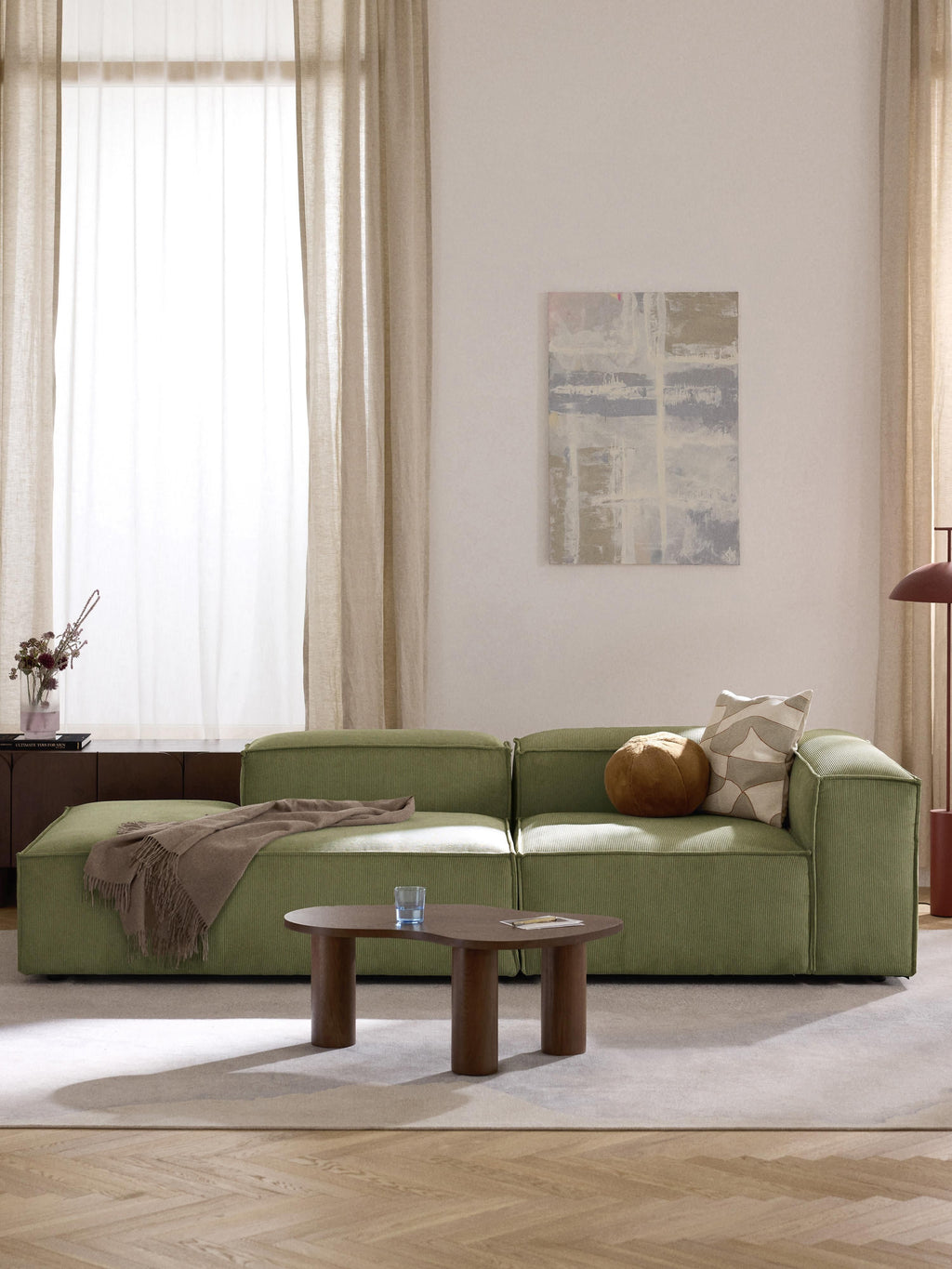 Modulare Ottomane Lennon aus Cord