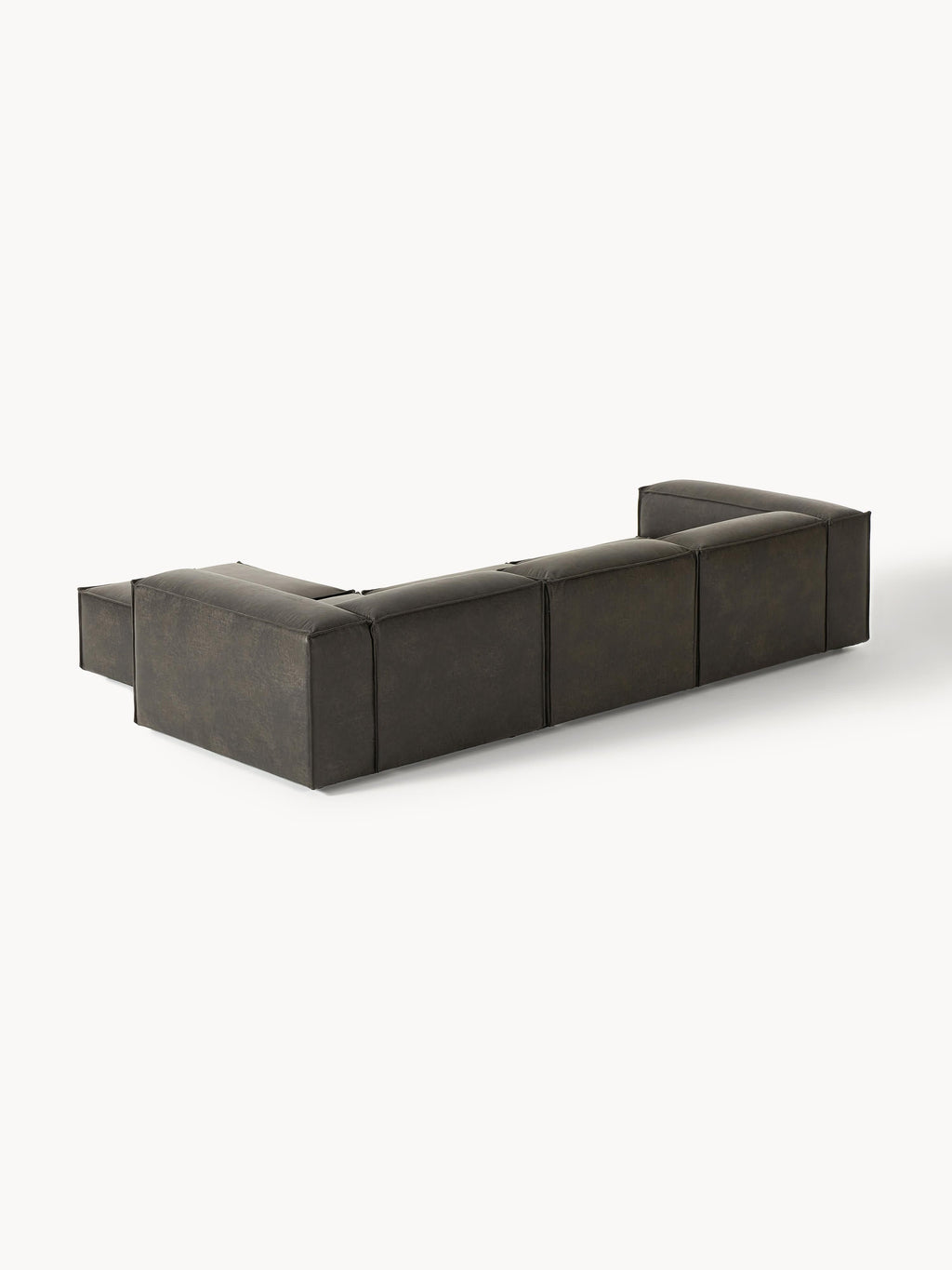 Modulares Sofa Lennon (4-Sitzer) aus Leder mit Hocker (links/rechts)