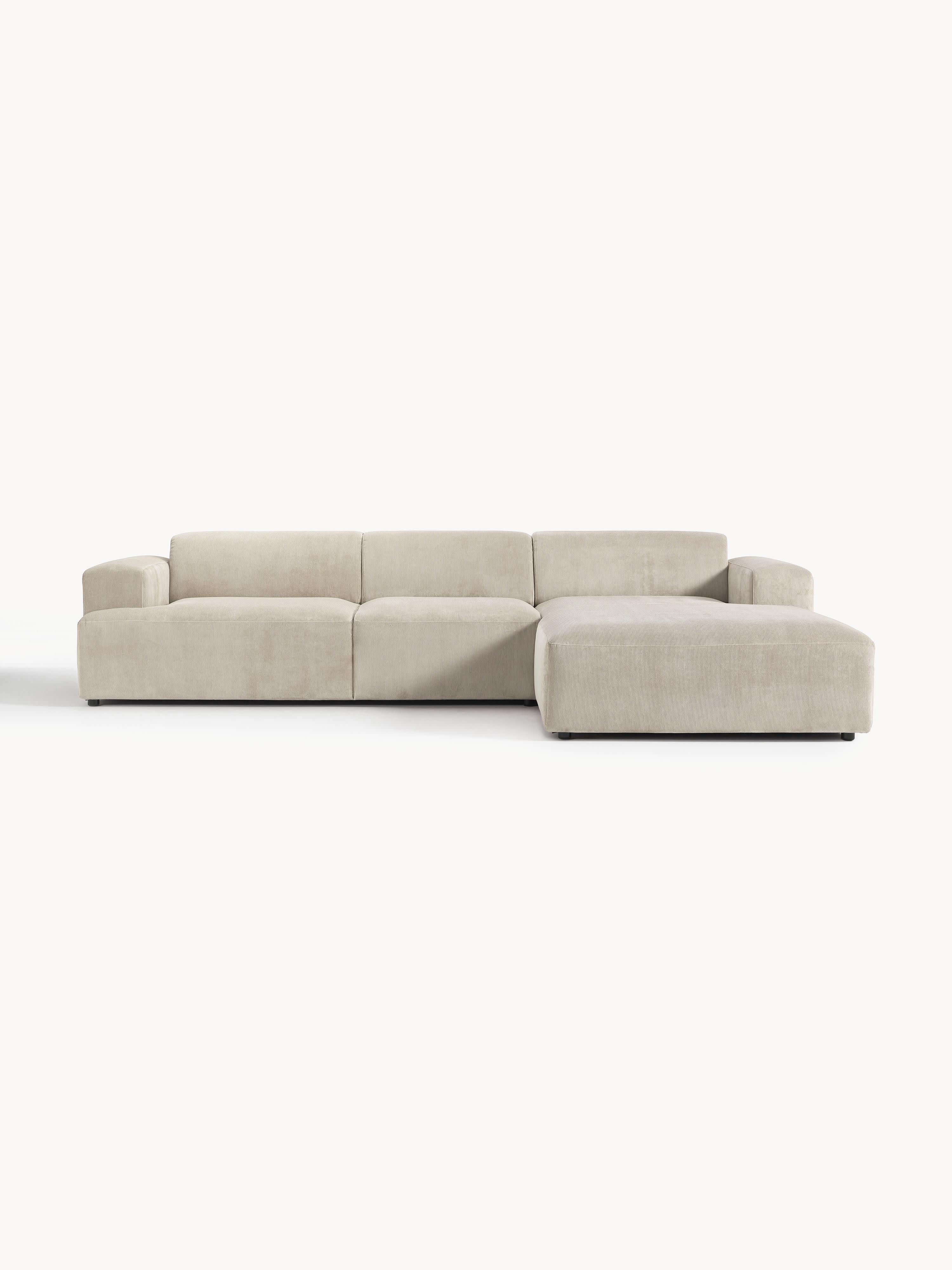 Galeriebild 1 - Cord-Ecksofa Melva (4-Sitzer)