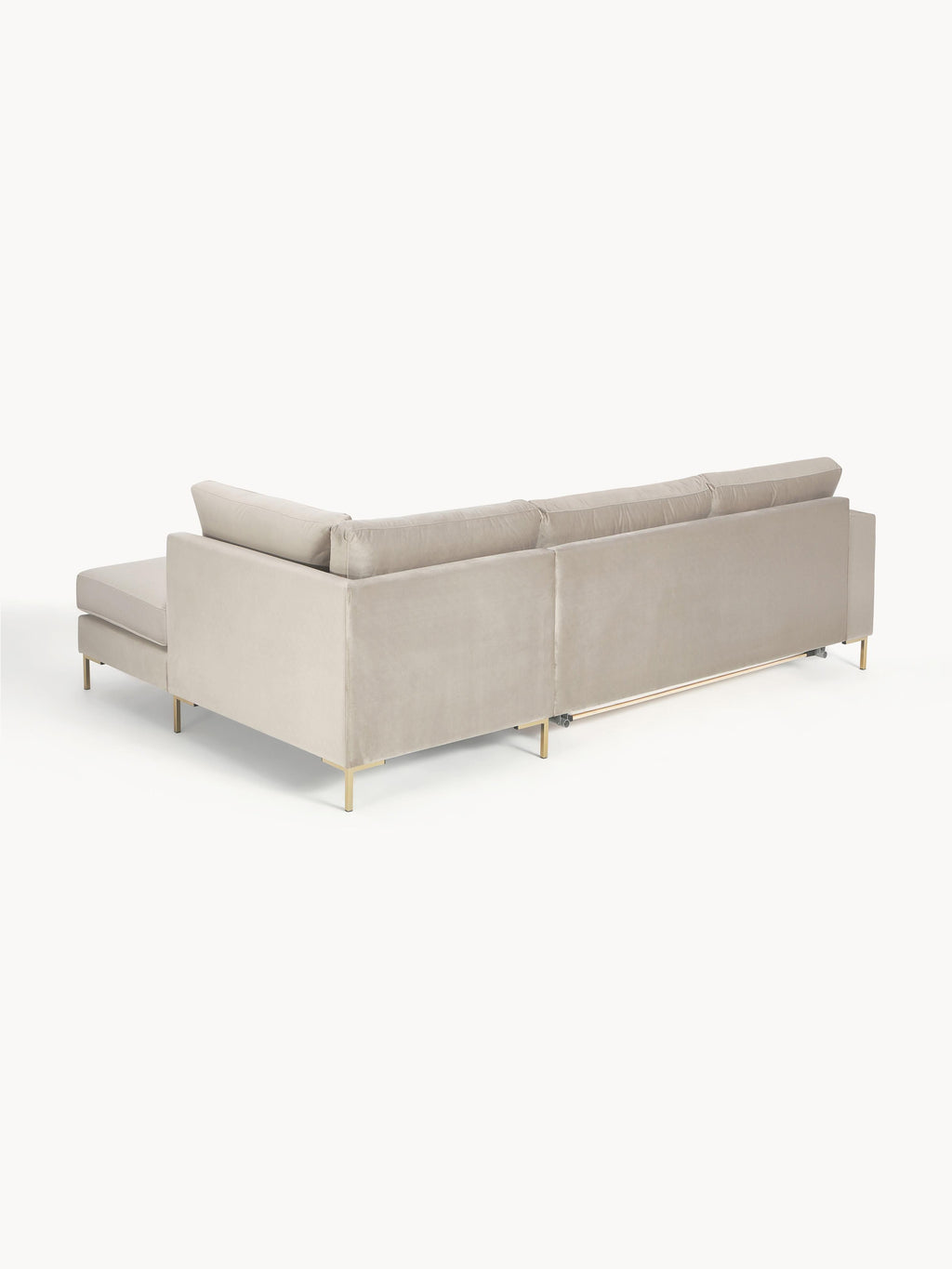 Samt-Schlafsofa Luna mit Matratze, 3-Sitzer