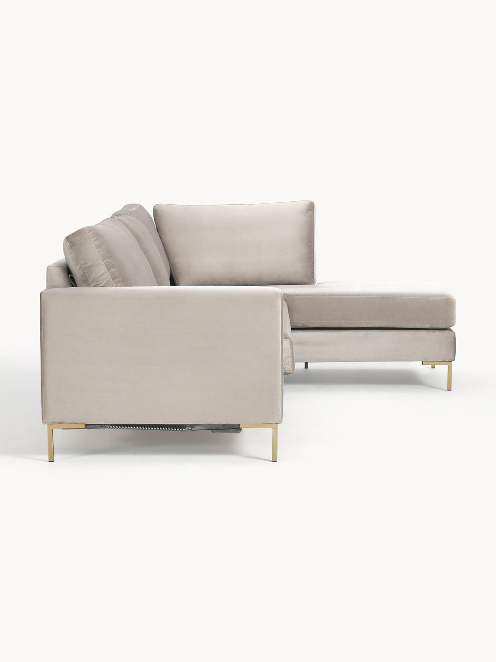 Samt-Schlafsofa Luna mit Matratze, 3-Sitzer