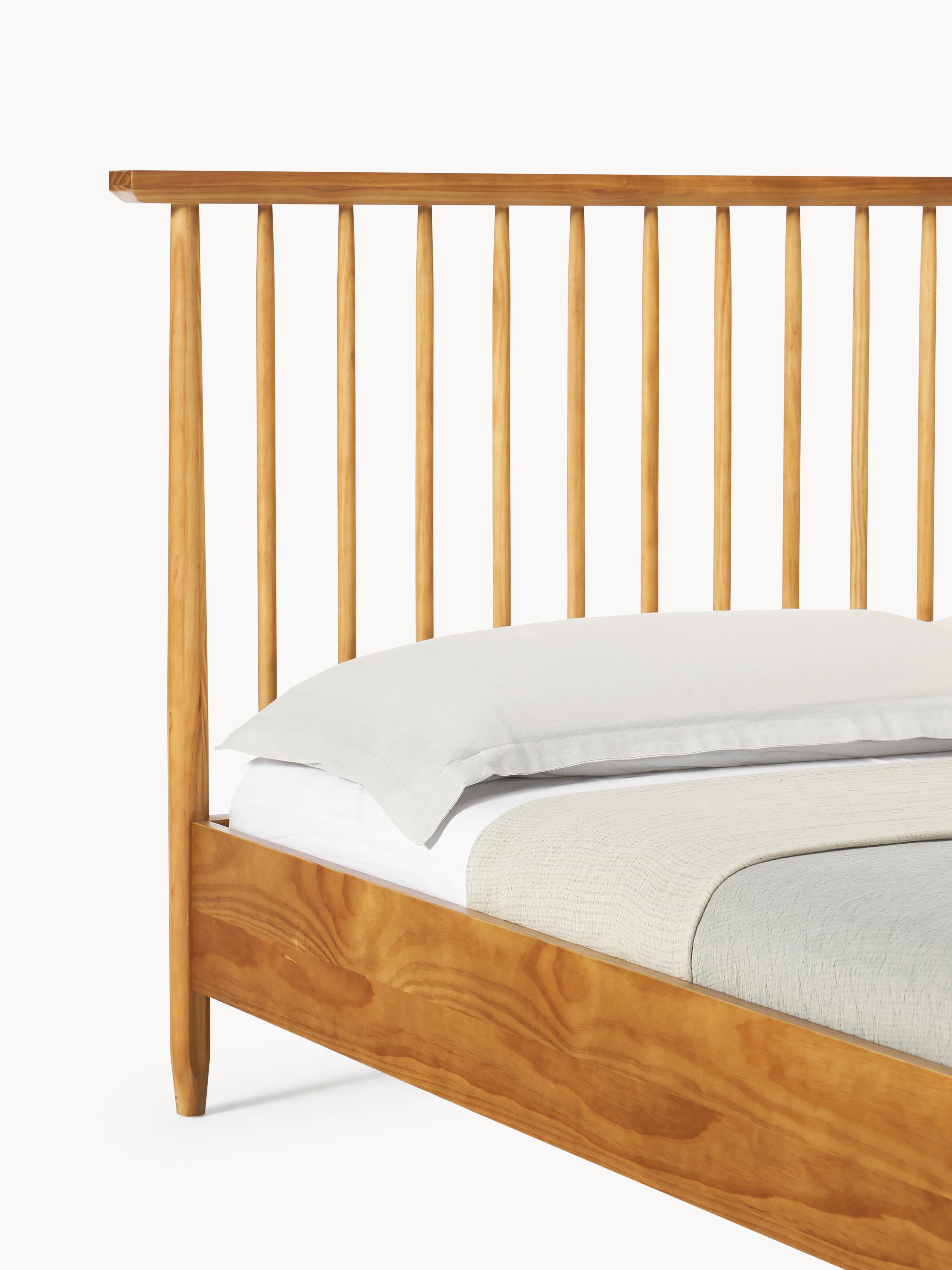 Holzbett Windsor mit Kopfteil aus Kiefernholz