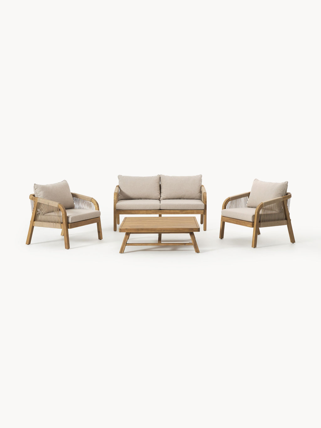 Garten-Lounge-Set Lu aus Akazienholz, 4er-Set