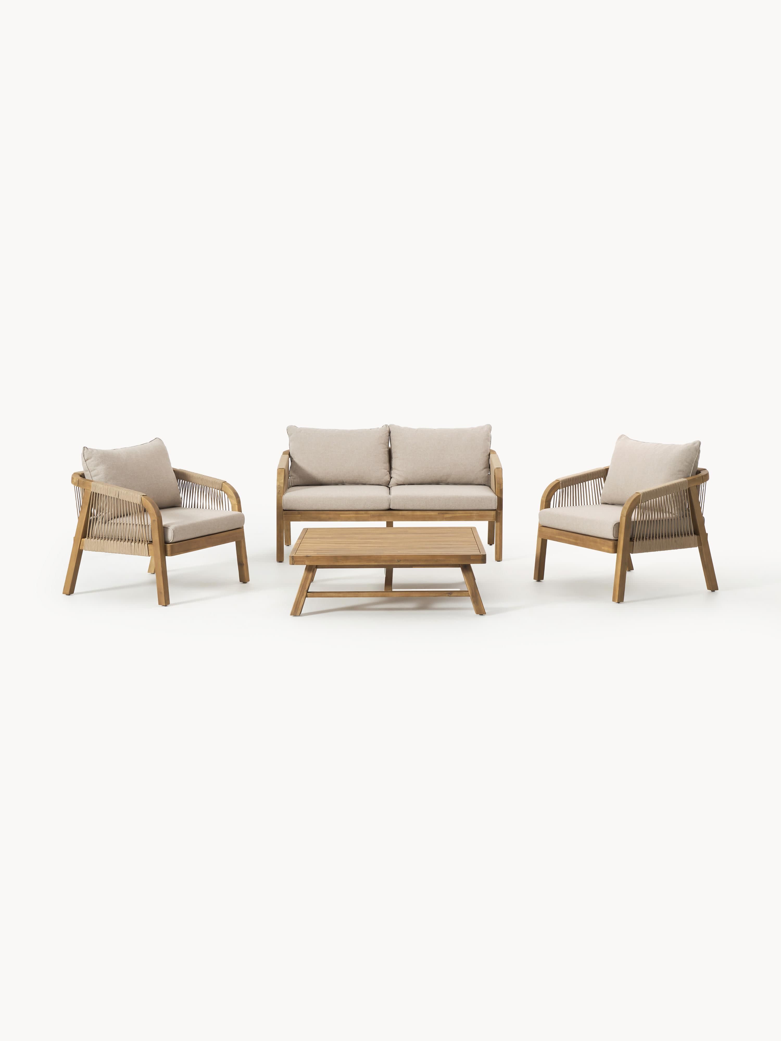 Garten-Lounge-Set Lu aus Akazienholz, 4er-Set