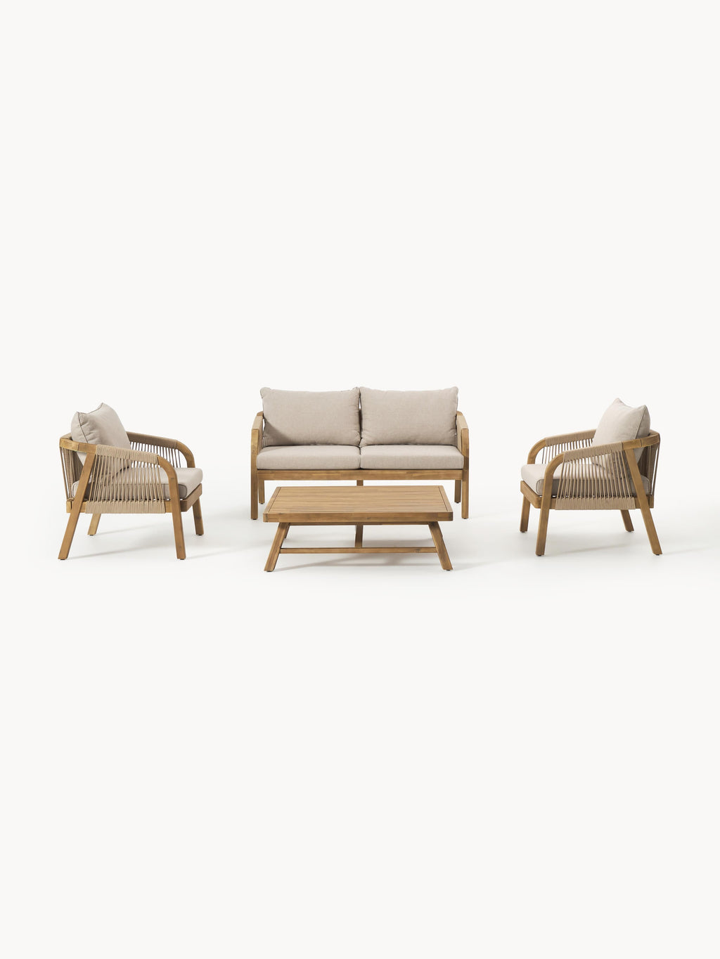 Garten-Lounge-Set Lu aus Akazienholz, 4er-Set