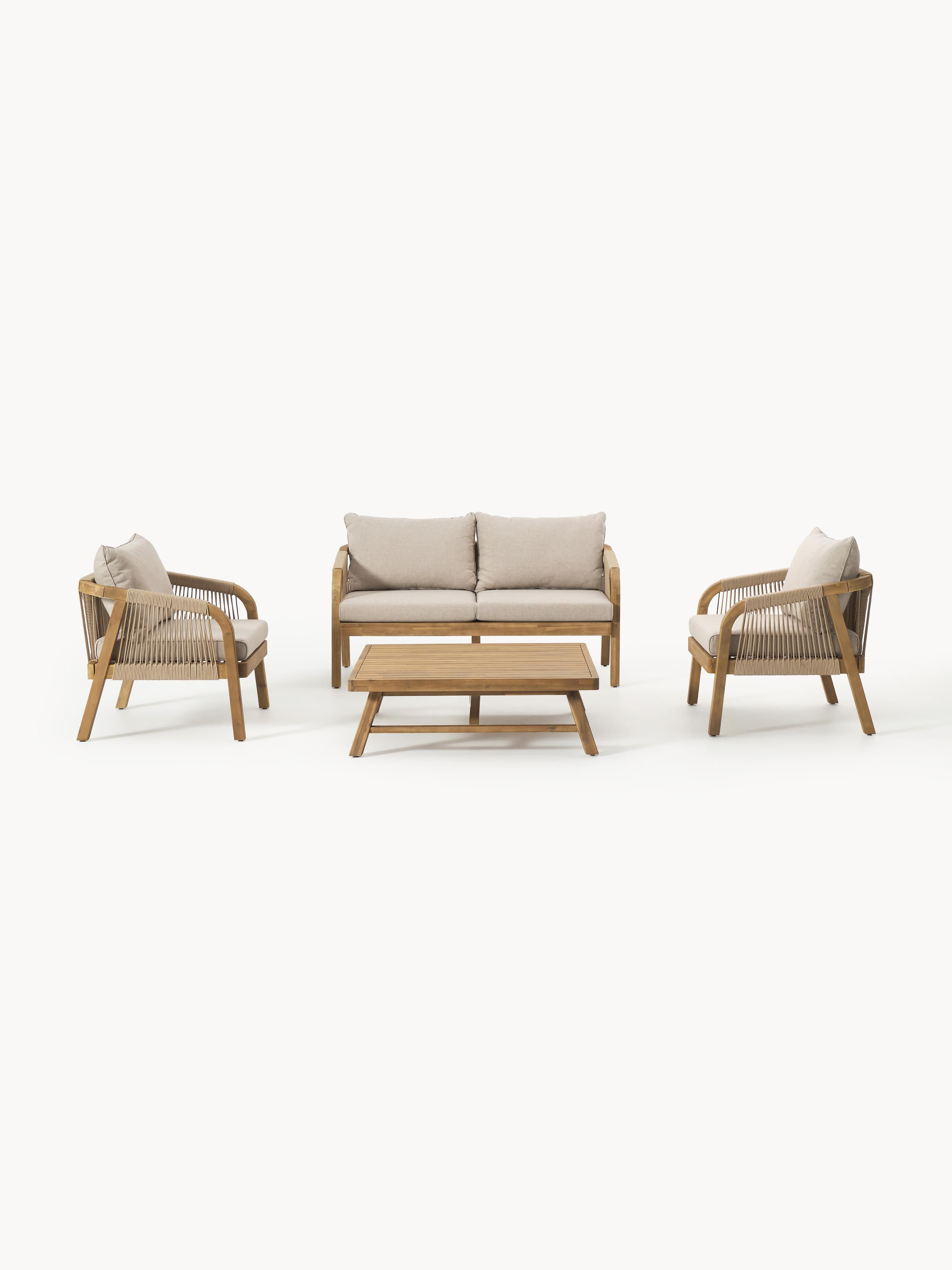 Garten-Lounge-Set Lu aus Akazienholz, 4er-Set