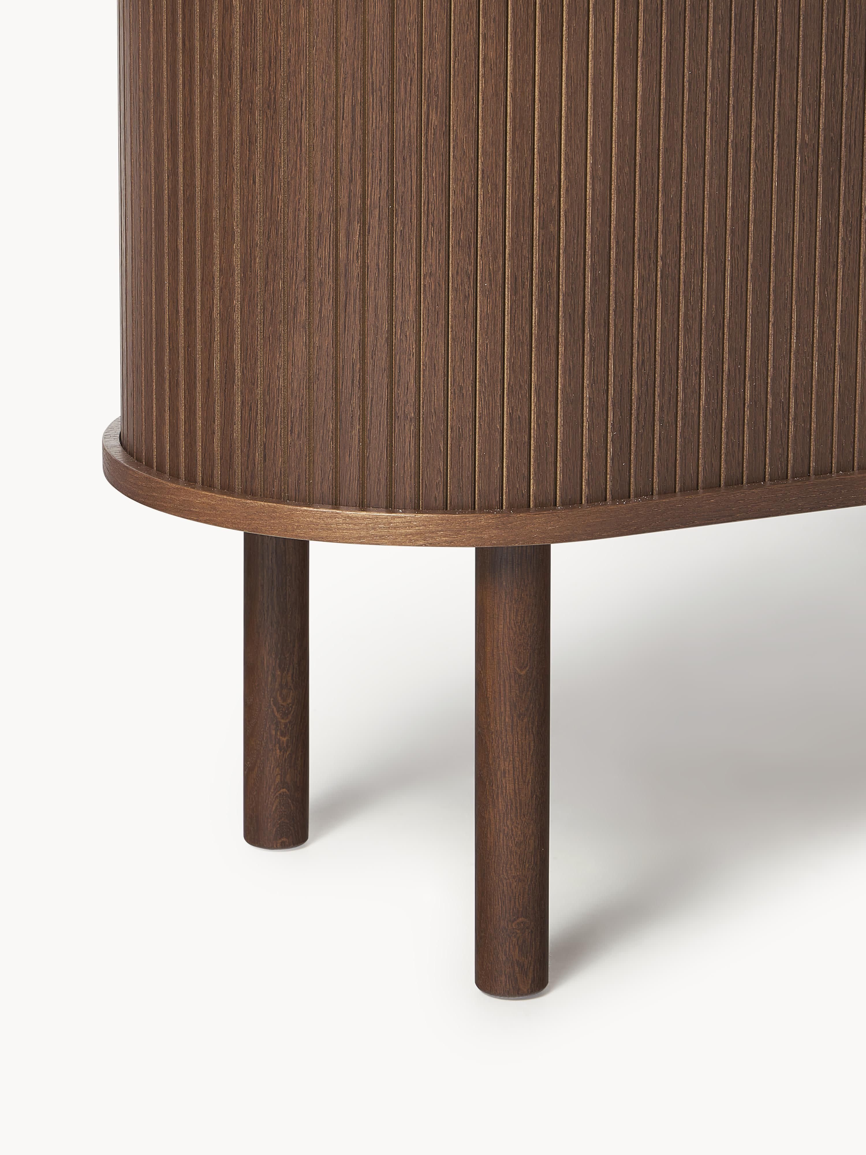 Kleines Sideboard Calary mit geriffelter Front