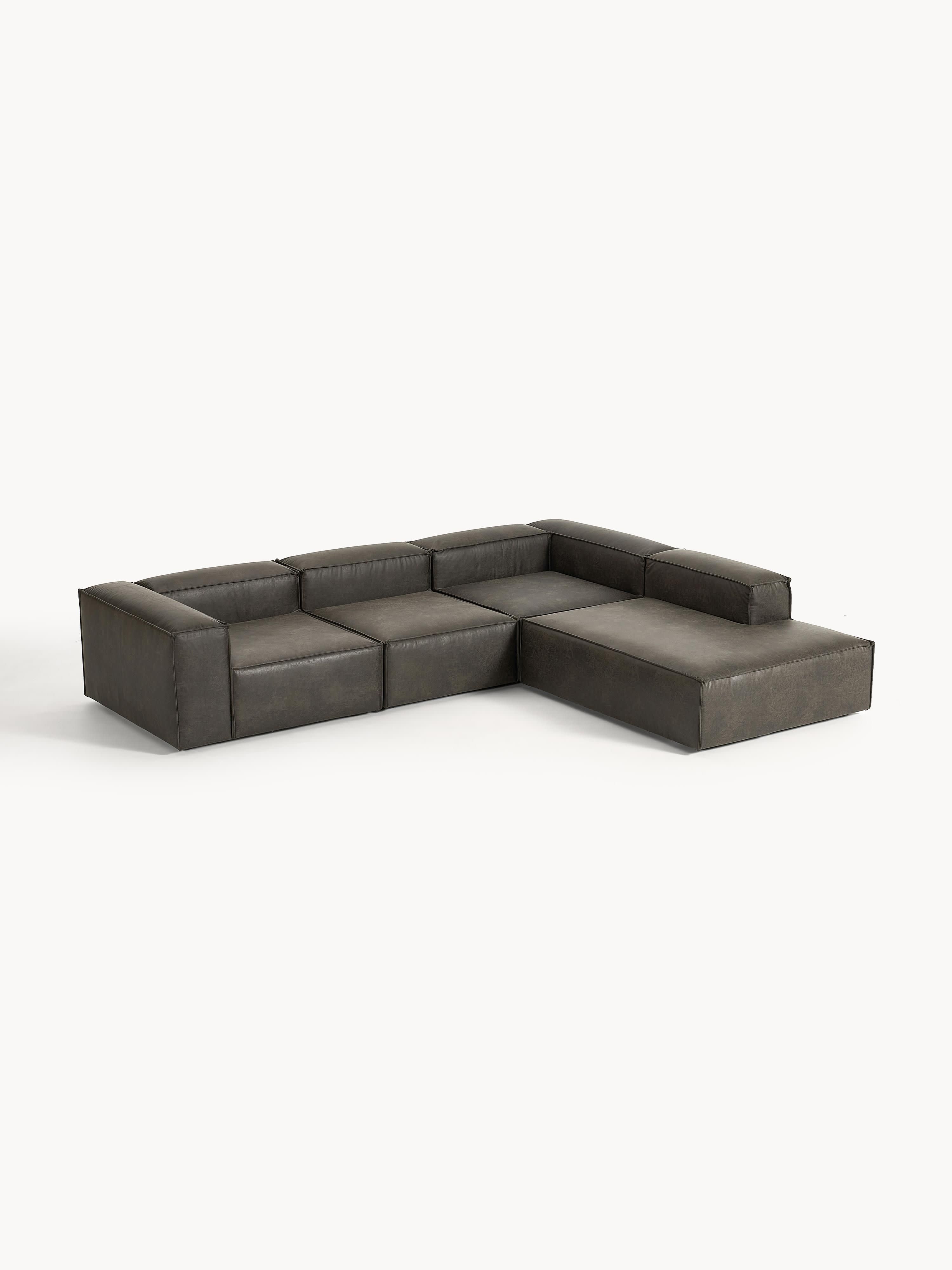 Galeriebild 1 - Modulares XL-Ecksofa Lennon (4-Sitzer) aus Leder