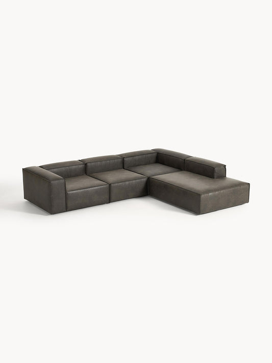 Galeriebild 1 - Modulares XL-Ecksofa Lennon (4-Sitzer) aus Leder