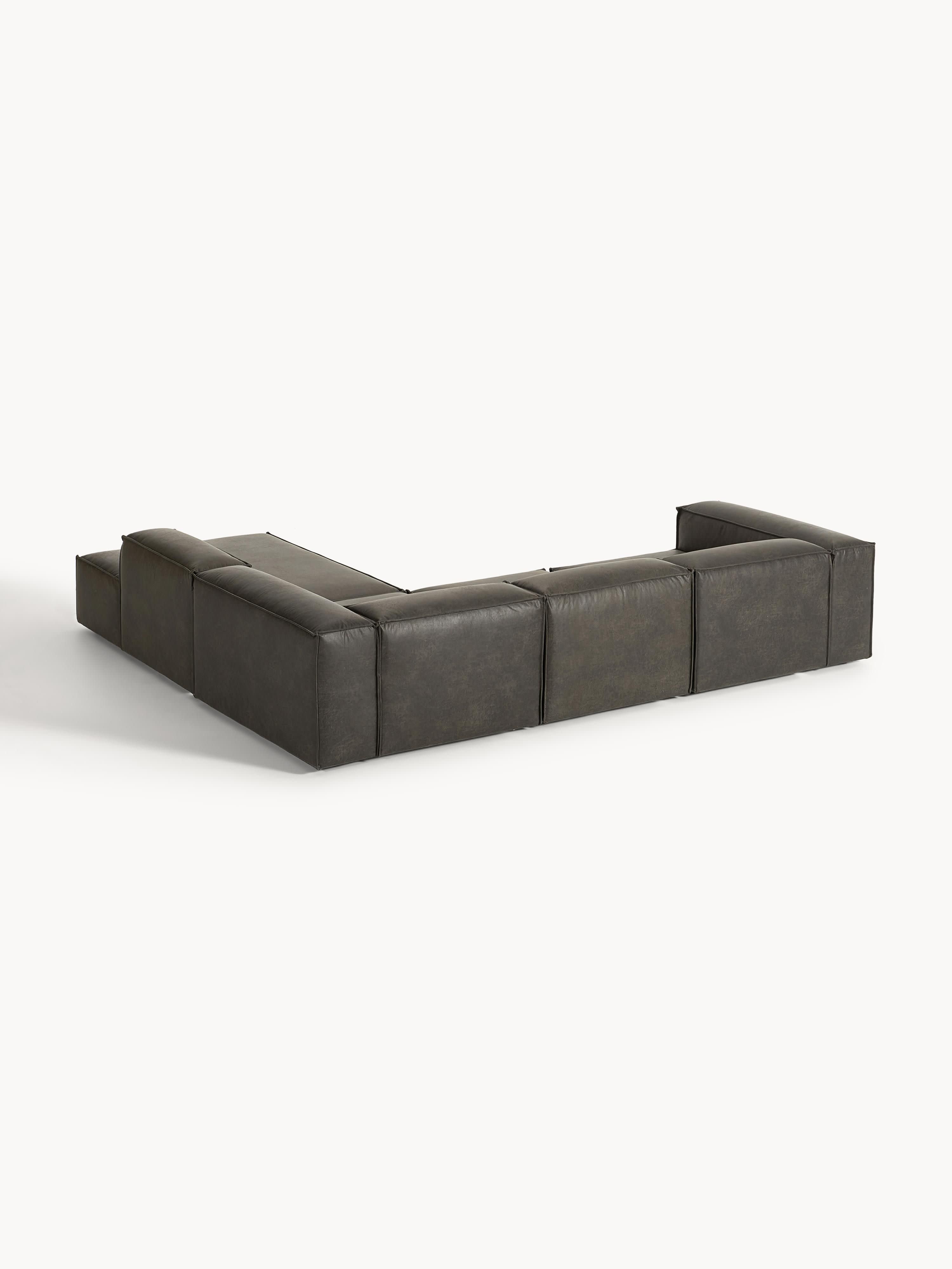 Modulares XL-Ecksofa Lennon (4-Sitzer) aus Leder
