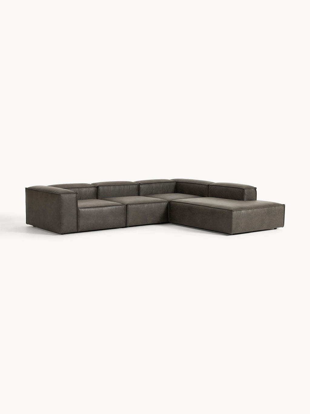Modulares XL-Ecksofa Lennon (4-Sitzer) aus Leder