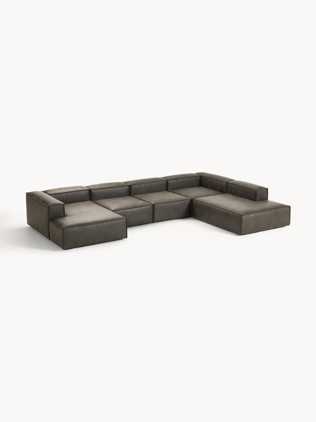 Galeriebild 1 - Modulares XL Sofa Lennon aus Leder
