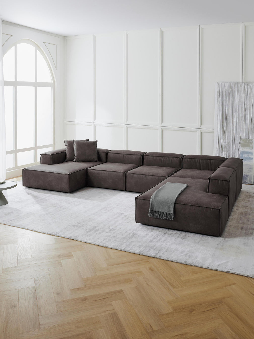 Modulares XL Sofa Lennon aus Leder