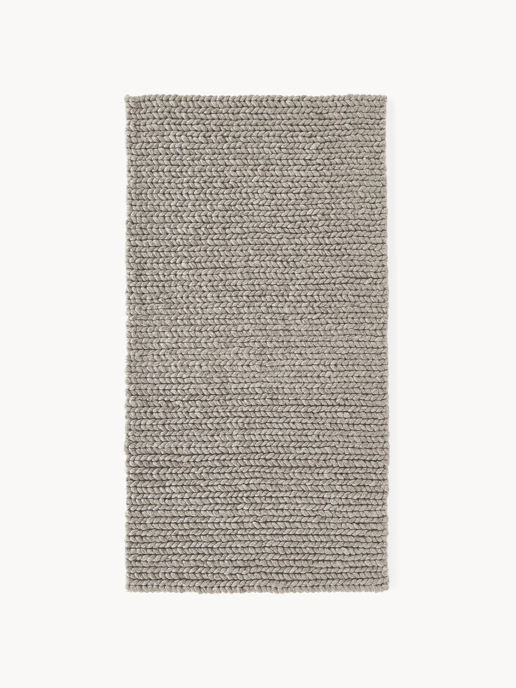 Galeriebild 1 - Handgefertigter Wollteppich Bruna mit geflochtener Struktur