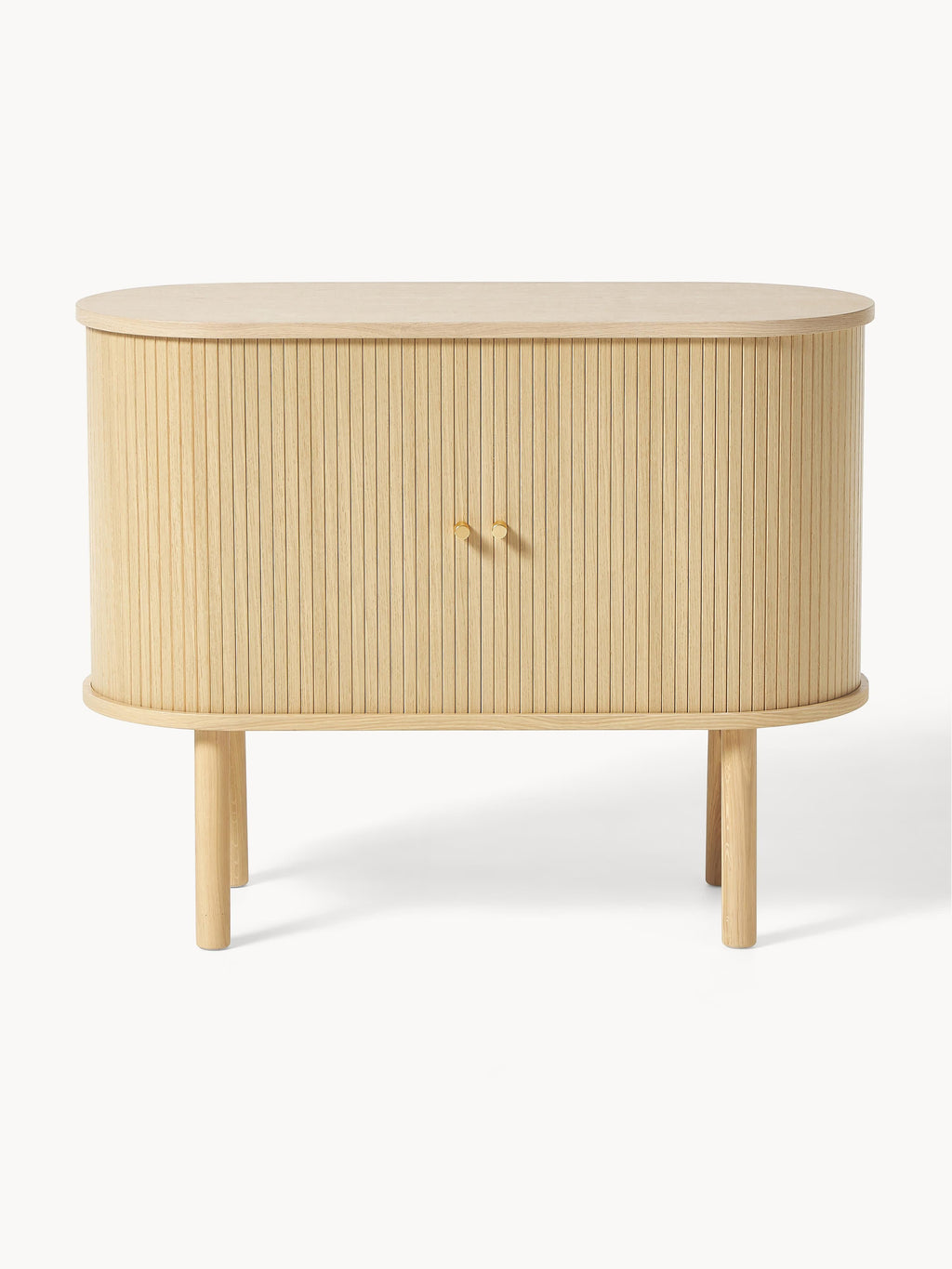 Kleines Sideboard Calary mit geriffelter Front
