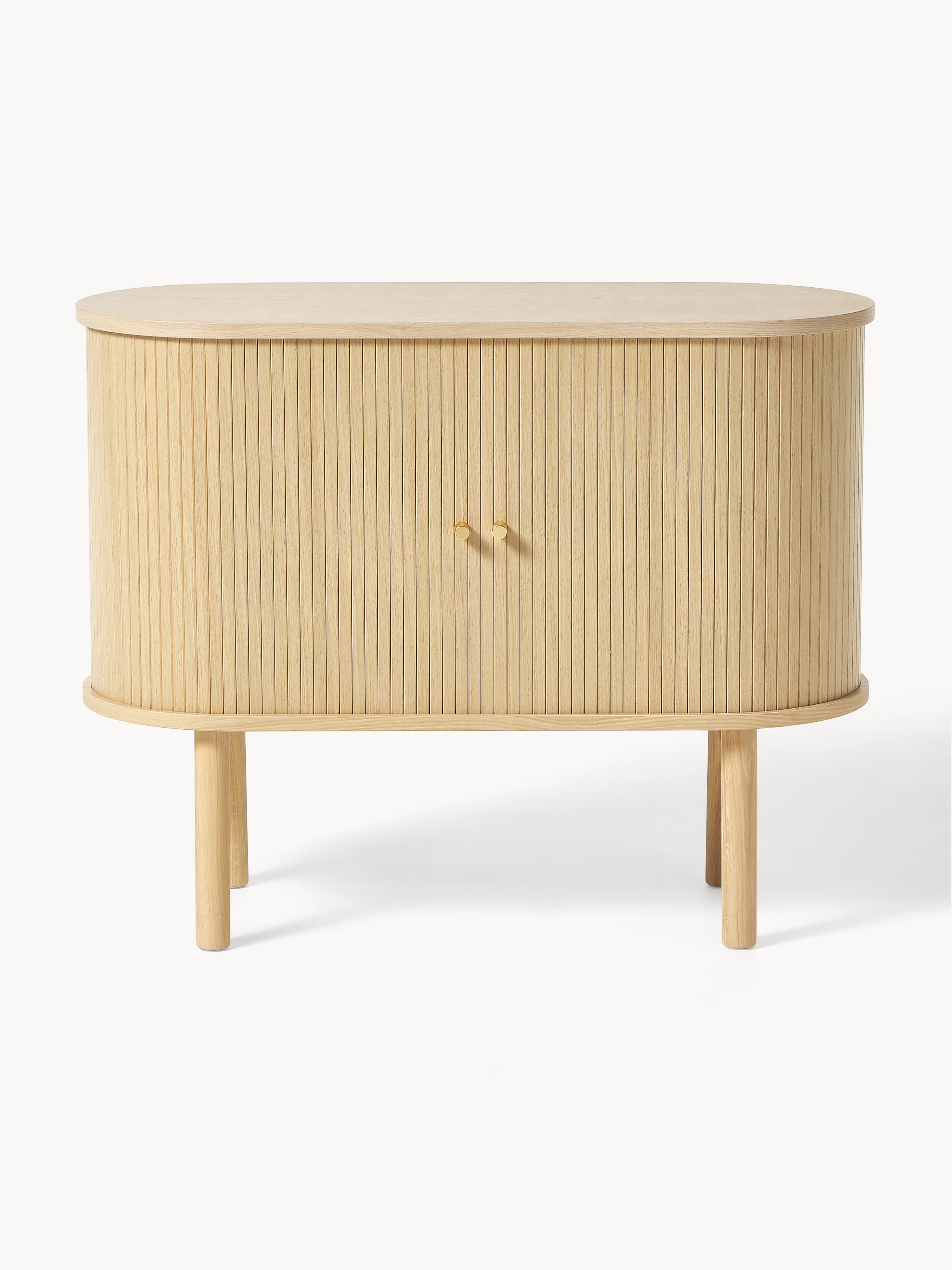 Kleines Sideboard Calary mit geriffelter Front