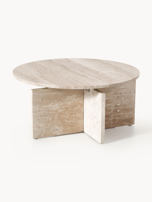 Galeriebild 1 - Runder Couchtisch Marisa aus Travertin