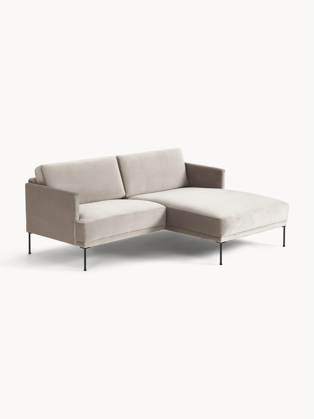 Kleines Samt-Ecksofa Fluente
