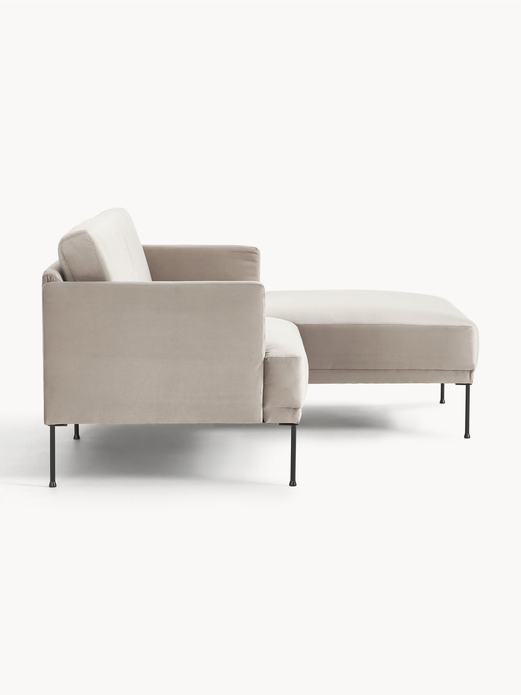 Kleines Samt-Ecksofa Fluente
