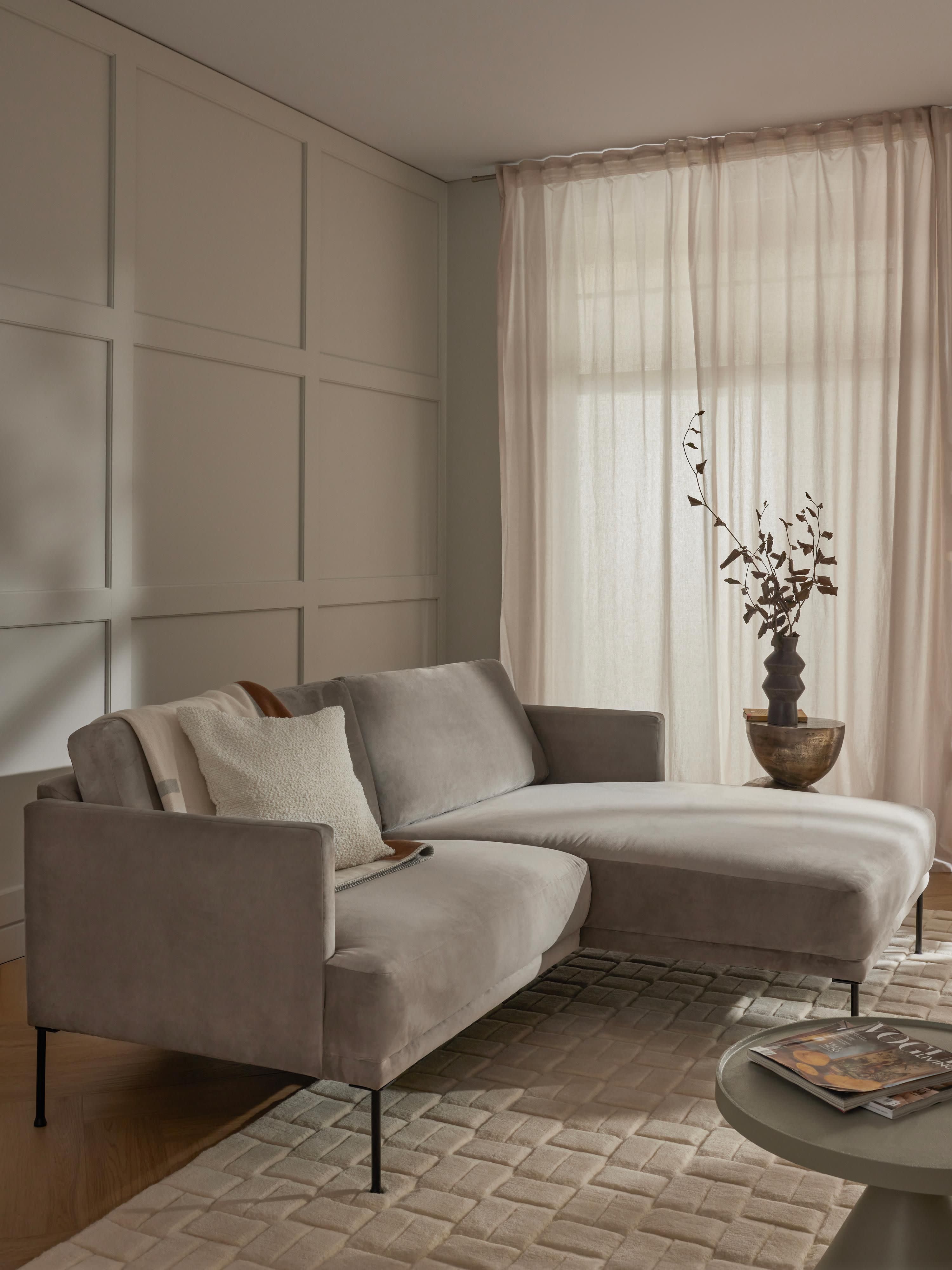 Kleines Samt-Ecksofa Fluente