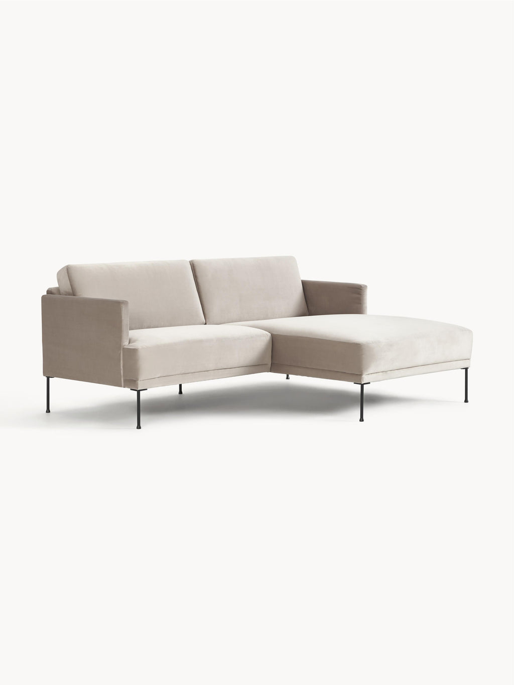 Kleines Samt-Ecksofa Fluente