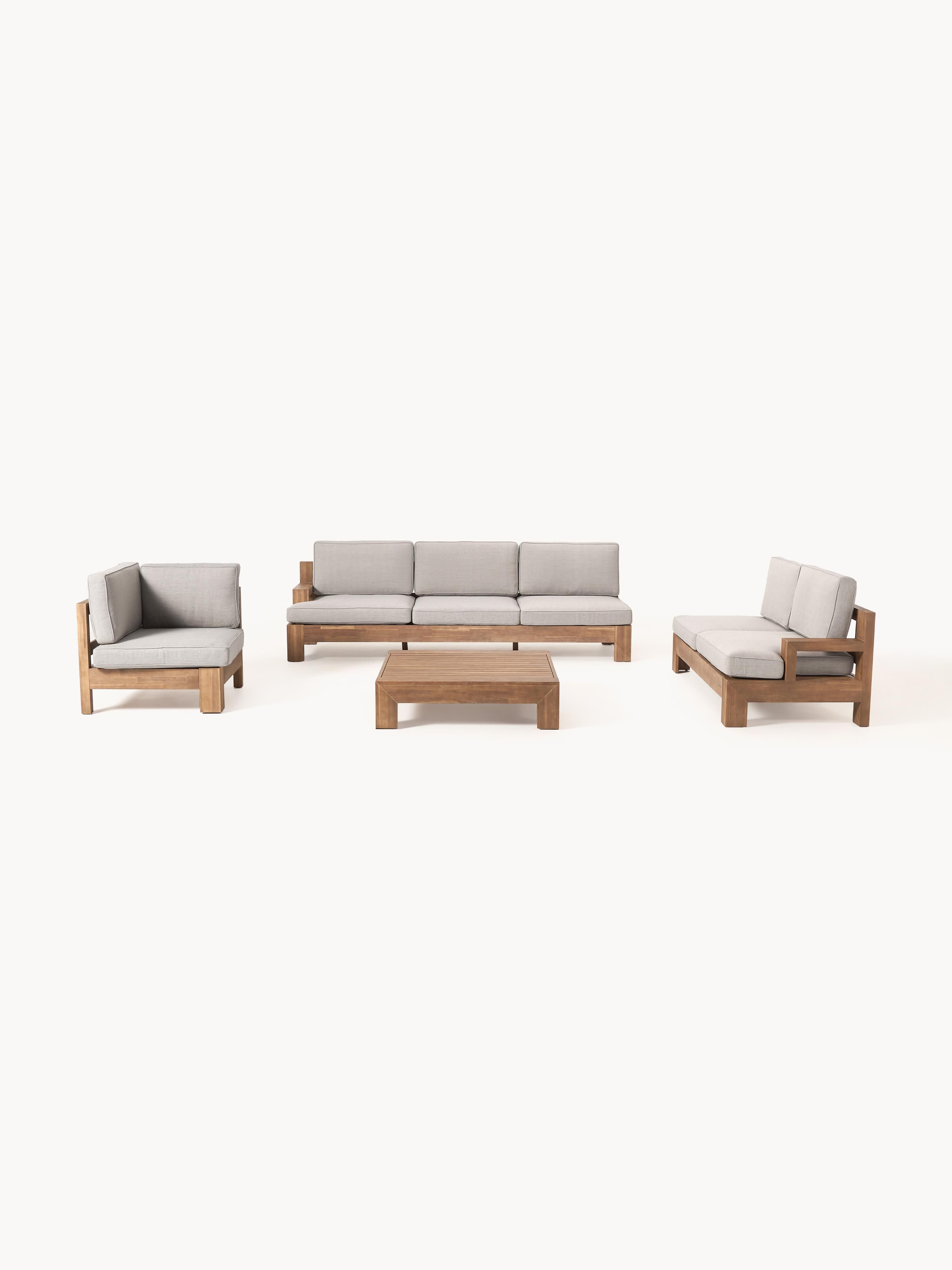 Modulares Garten-Lounge-Set Joshua aus Akazienholz, 4er-Set