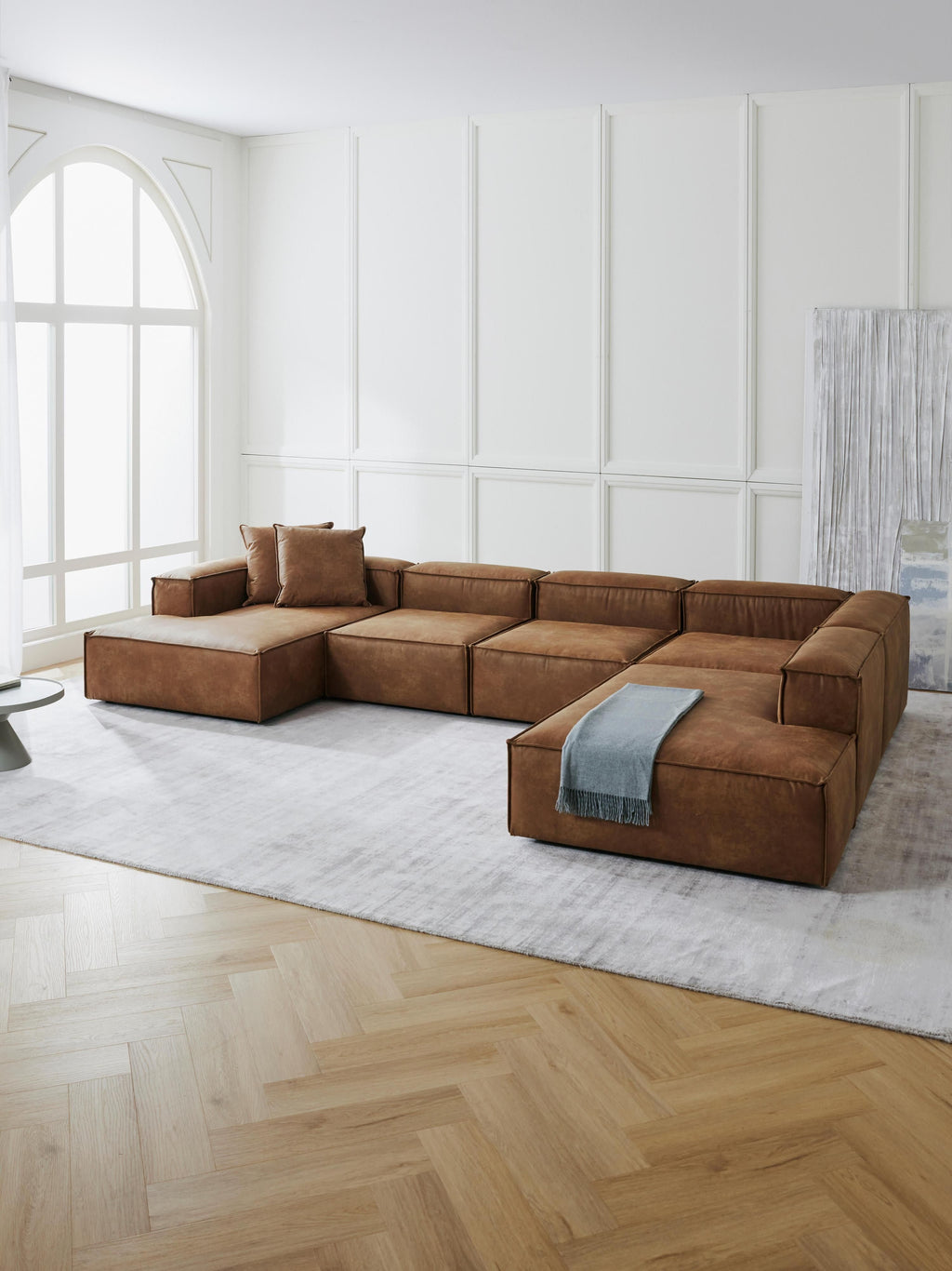 Modulares XL Sofa Lennon aus Leder