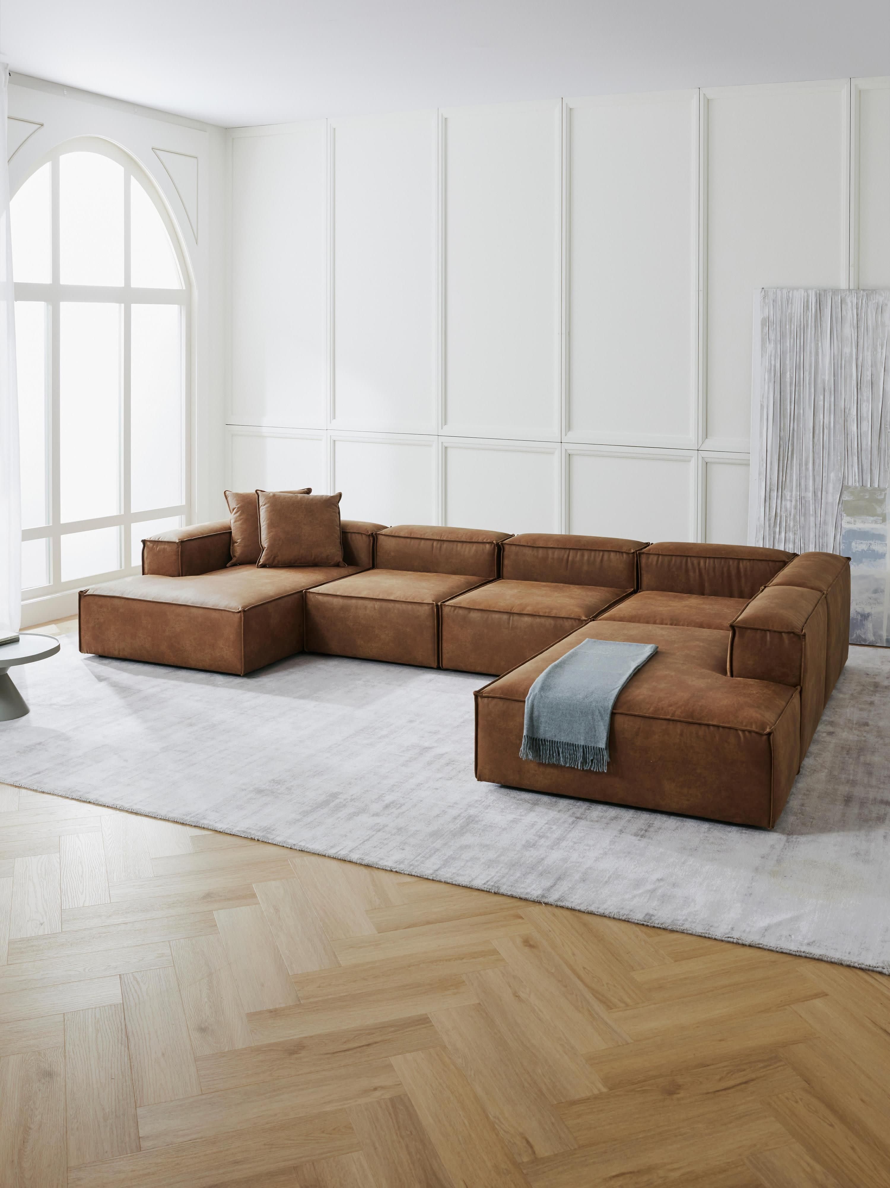 Modulares XL Sofa Lennon aus Leder