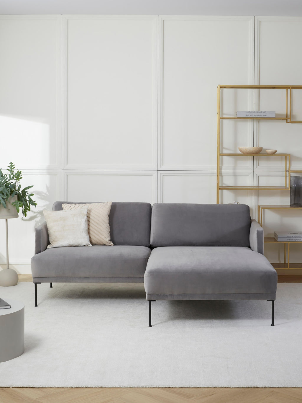 Kleines Samt-Ecksofa Fluente