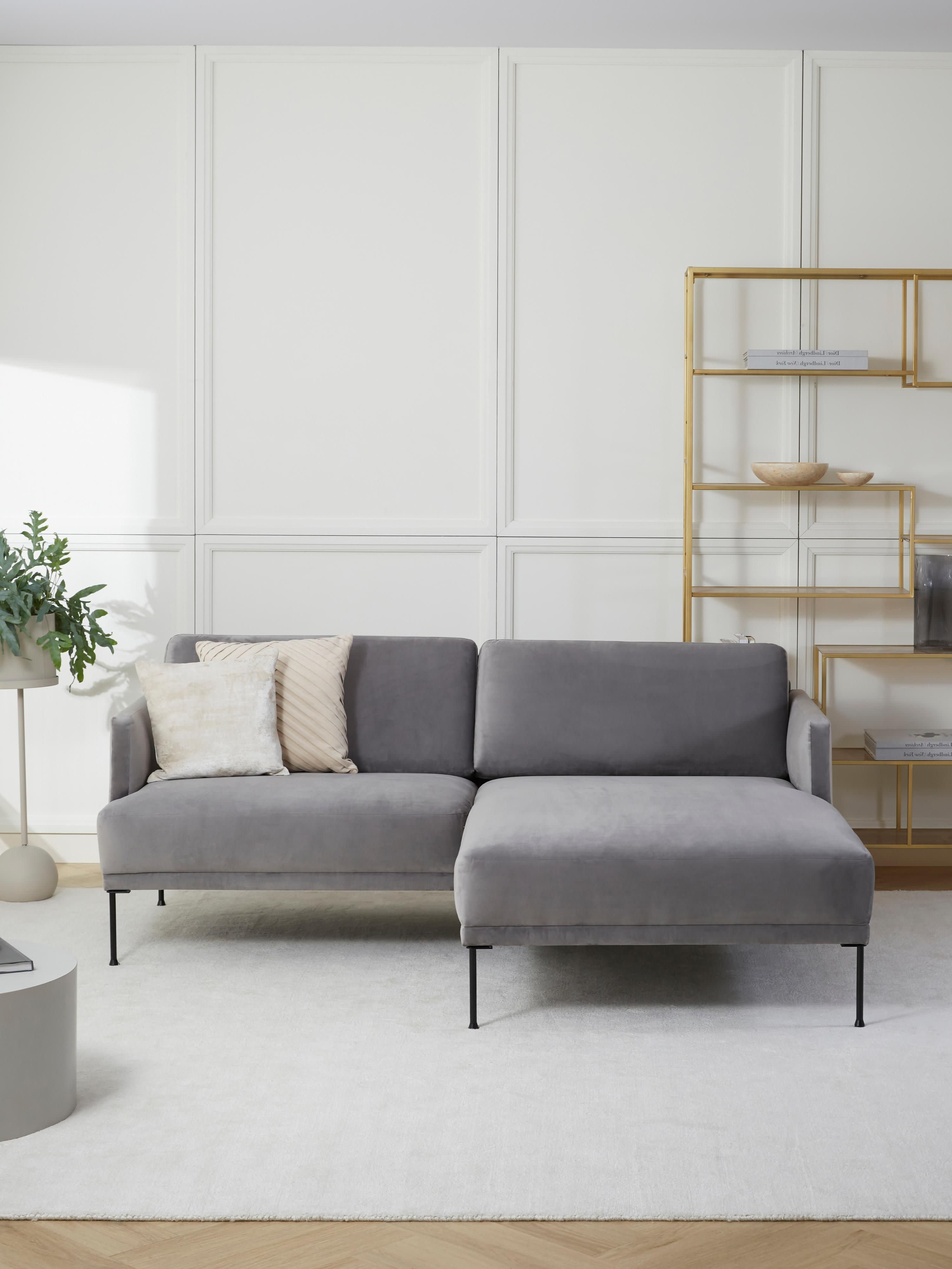 Kleines Samt-Ecksofa Fluente