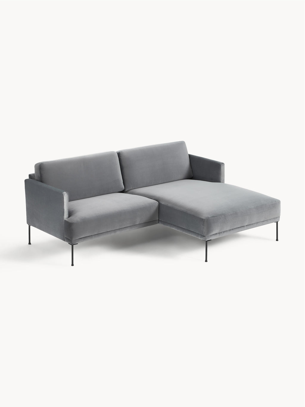 Kleines Samt-Ecksofa Fluente