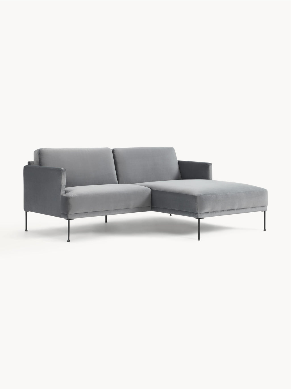 Kleines Samt-Ecksofa Fluente
