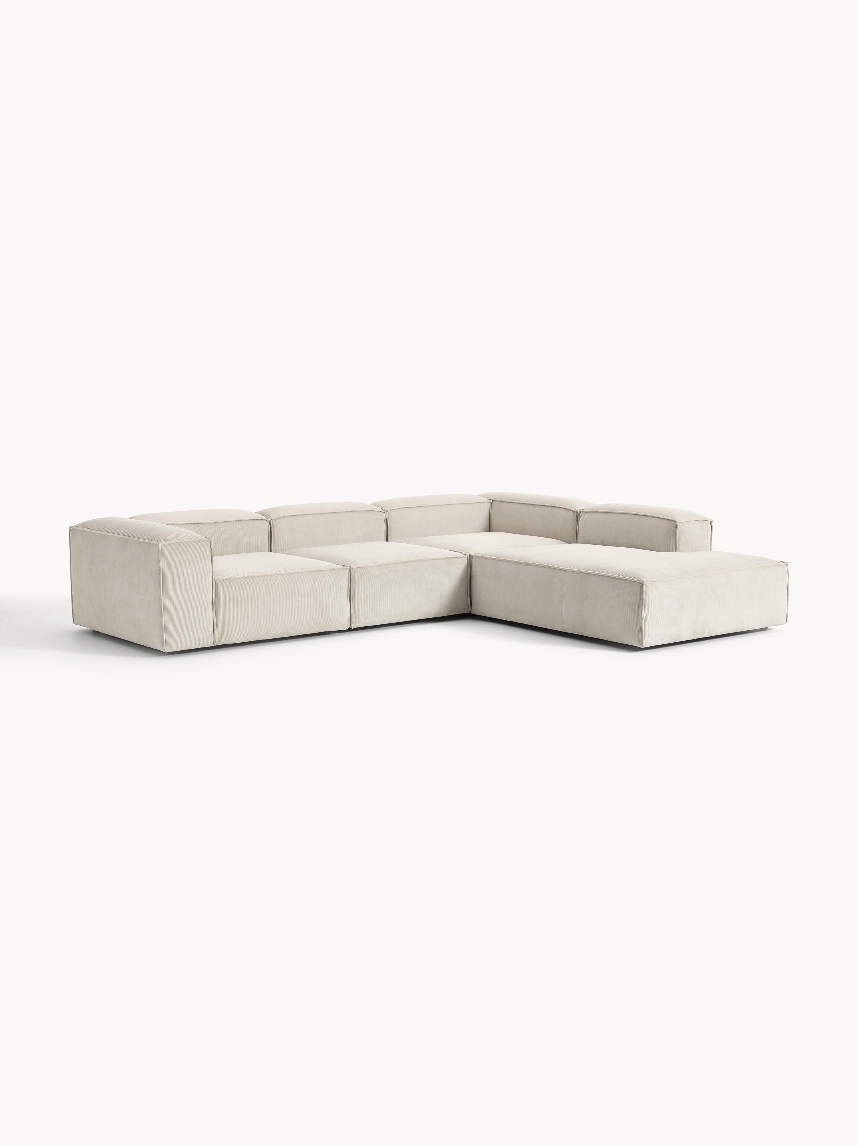 Modulares XL-Ecksofa Lennon (4-Sitzer) aus Cord
