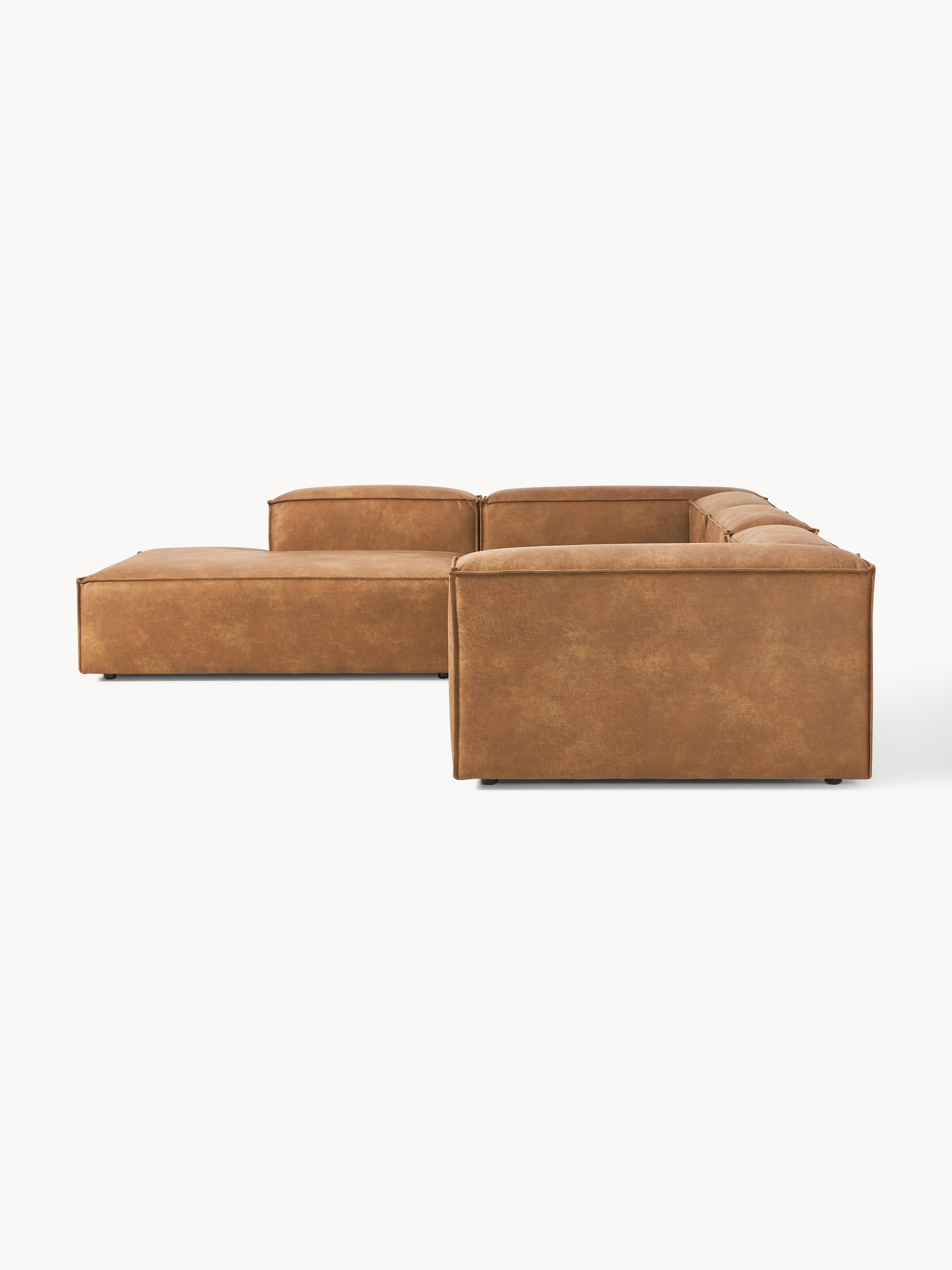 Modulares XL-Ecksofa Lennon (4-Sitzer) aus Leder
