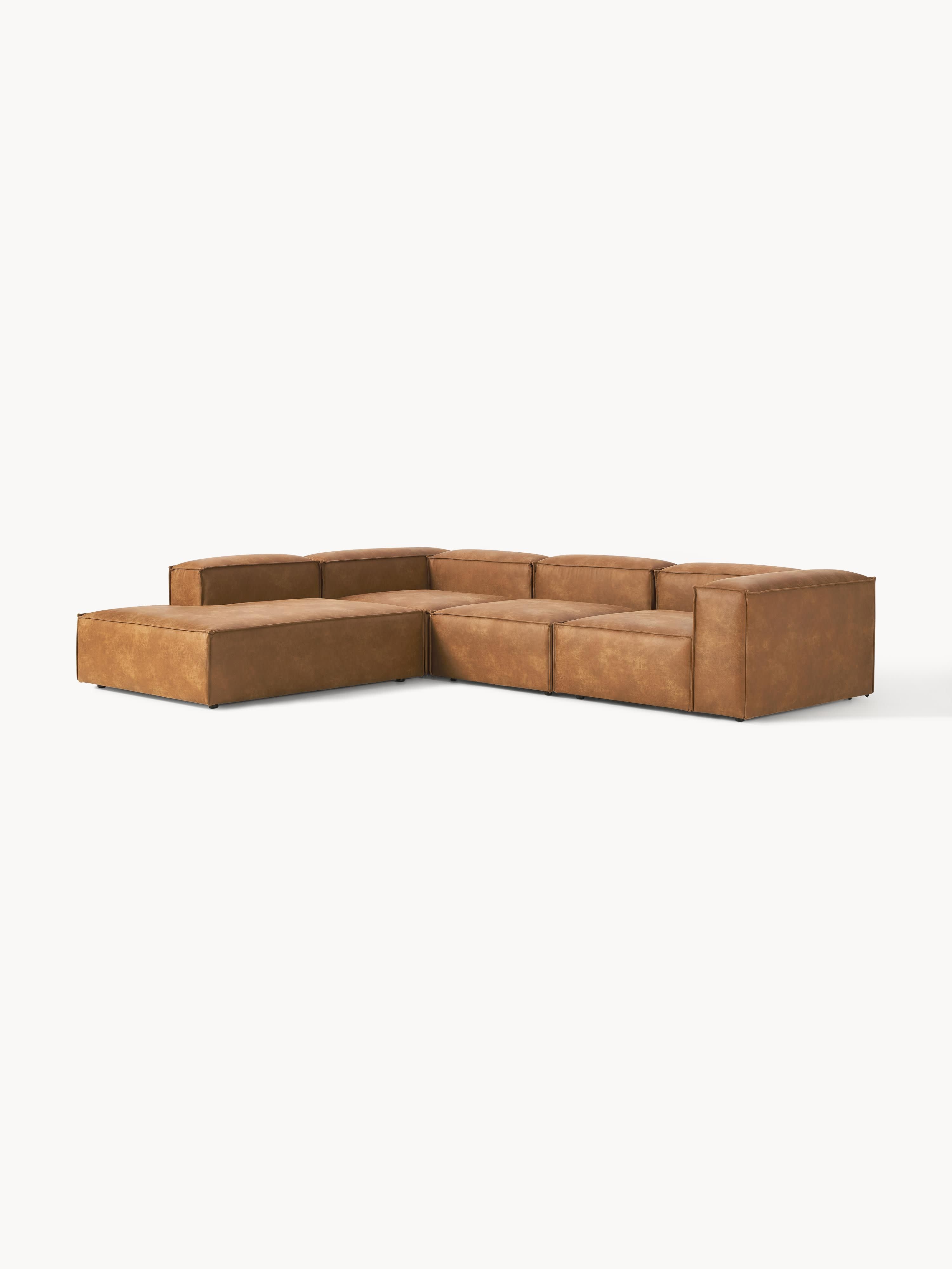 Modulares XL-Ecksofa Lennon (4-Sitzer) aus Leder