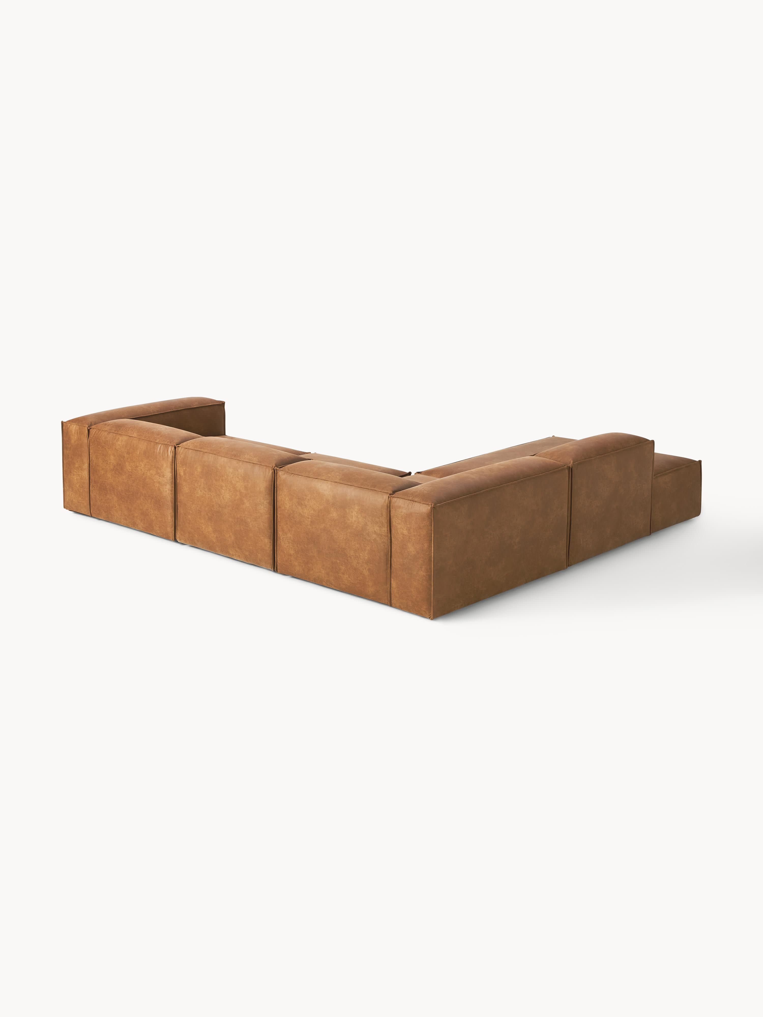 Modulares XL-Ecksofa Lennon (4-Sitzer) aus Leder