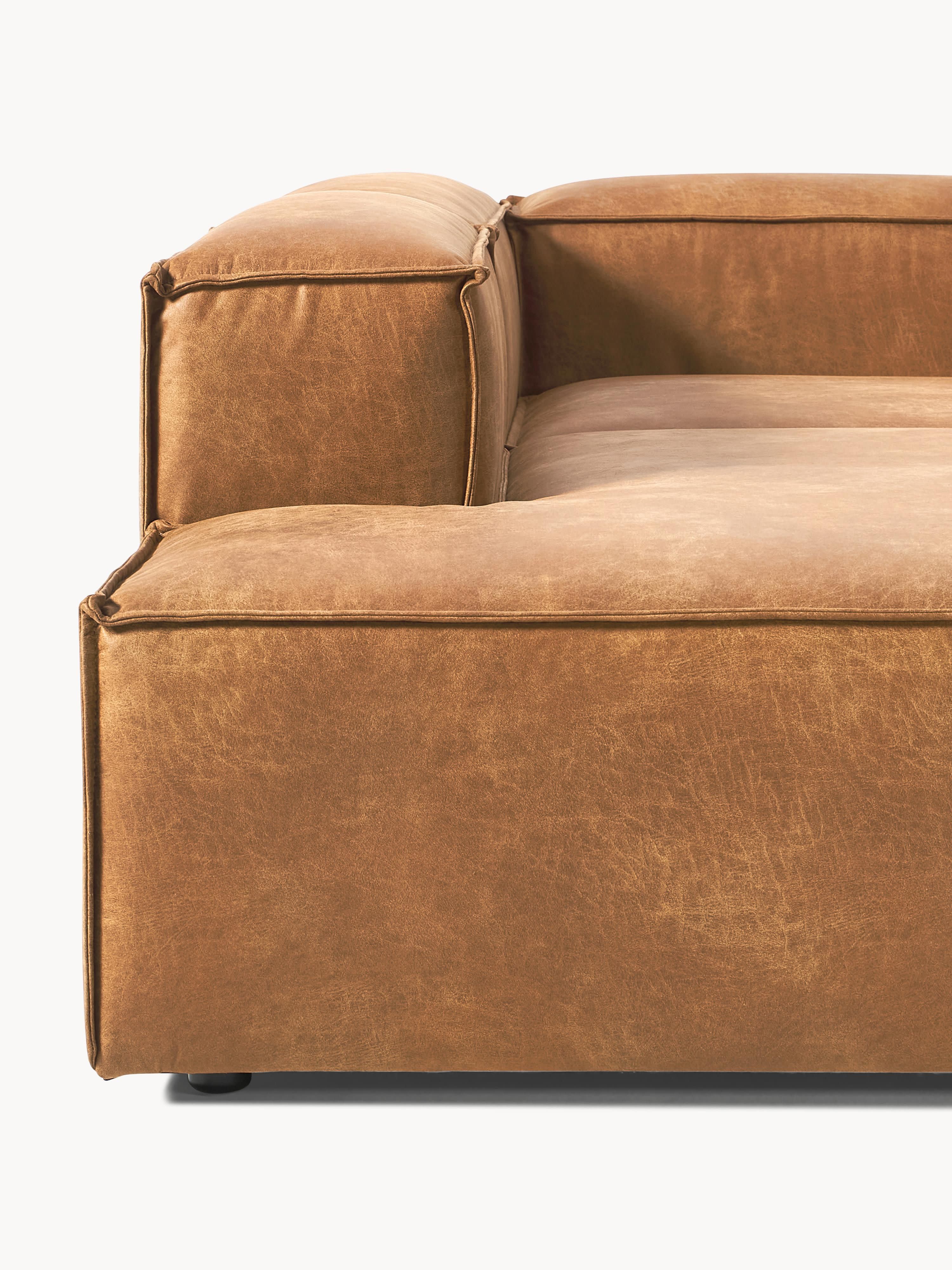 Modulares XL-Ecksofa Lennon (4-Sitzer) aus Leder
