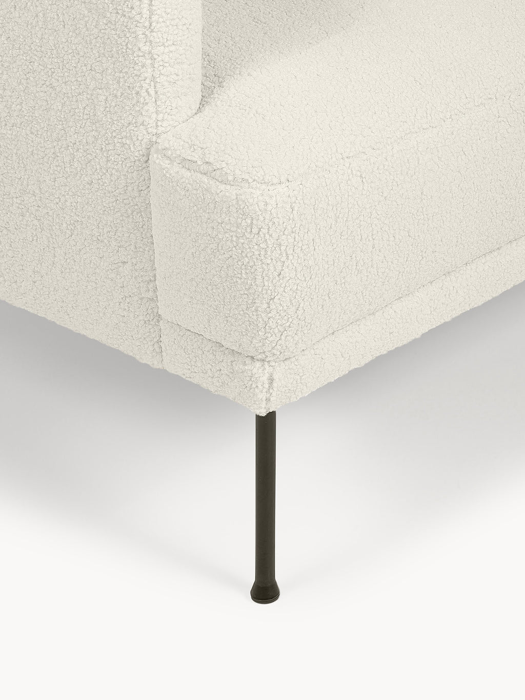 Kleines Ecksofa Fluente aus Teddystoff