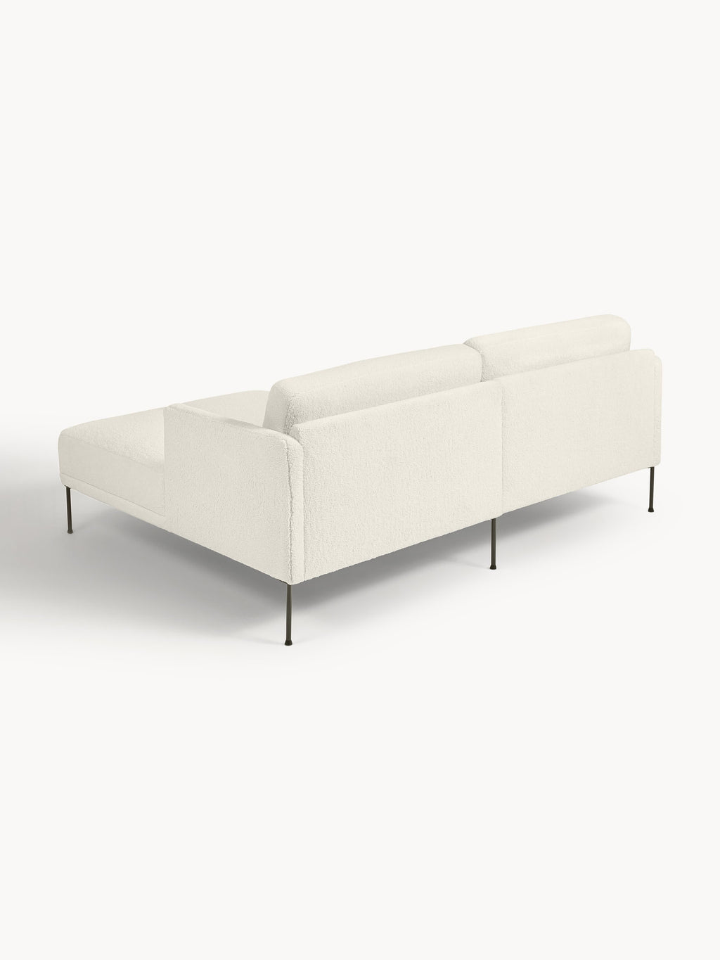 Kleines Ecksofa Fluente aus Teddystoff