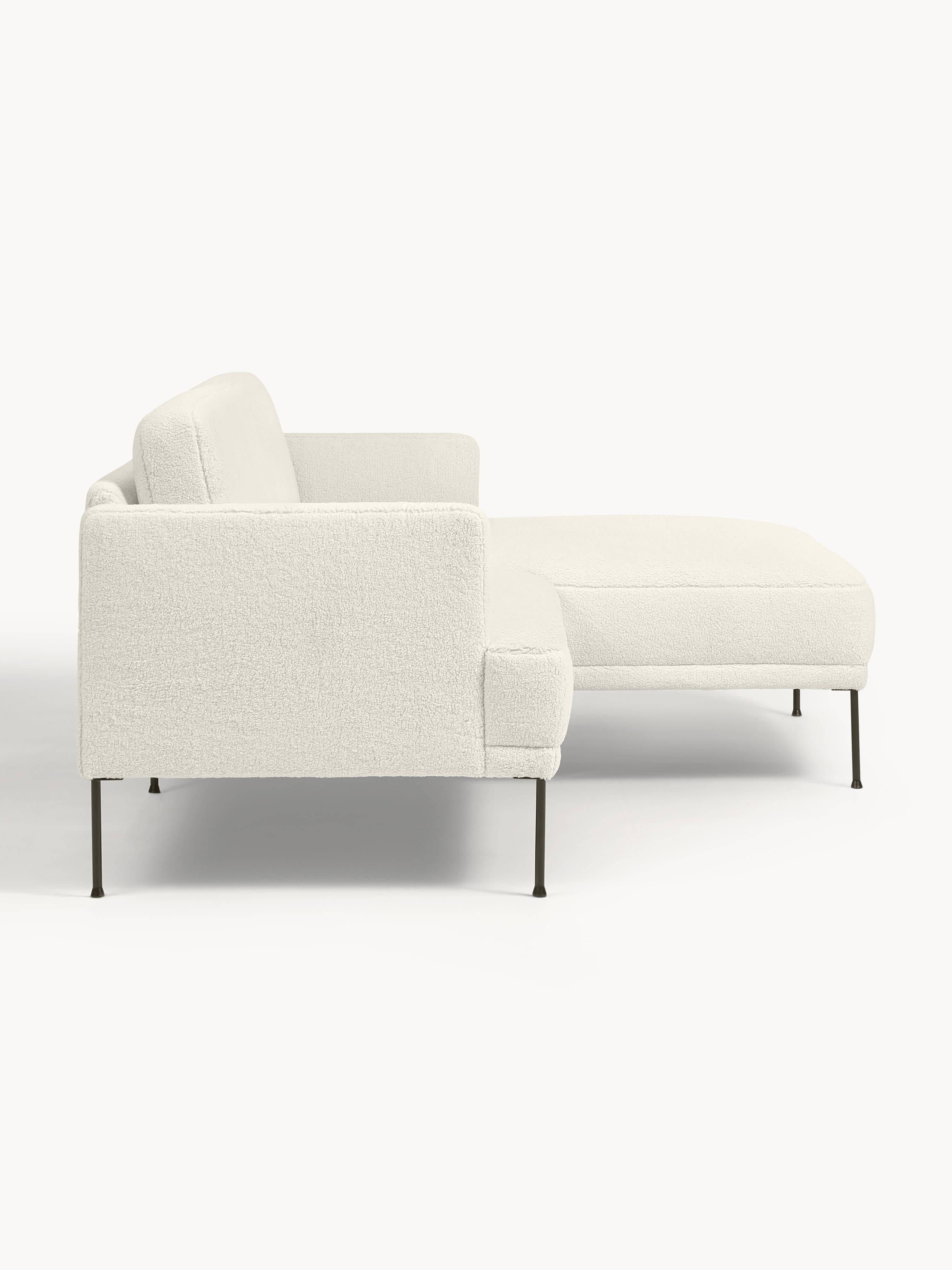Kleines Ecksofa Fluente aus Teddystoff