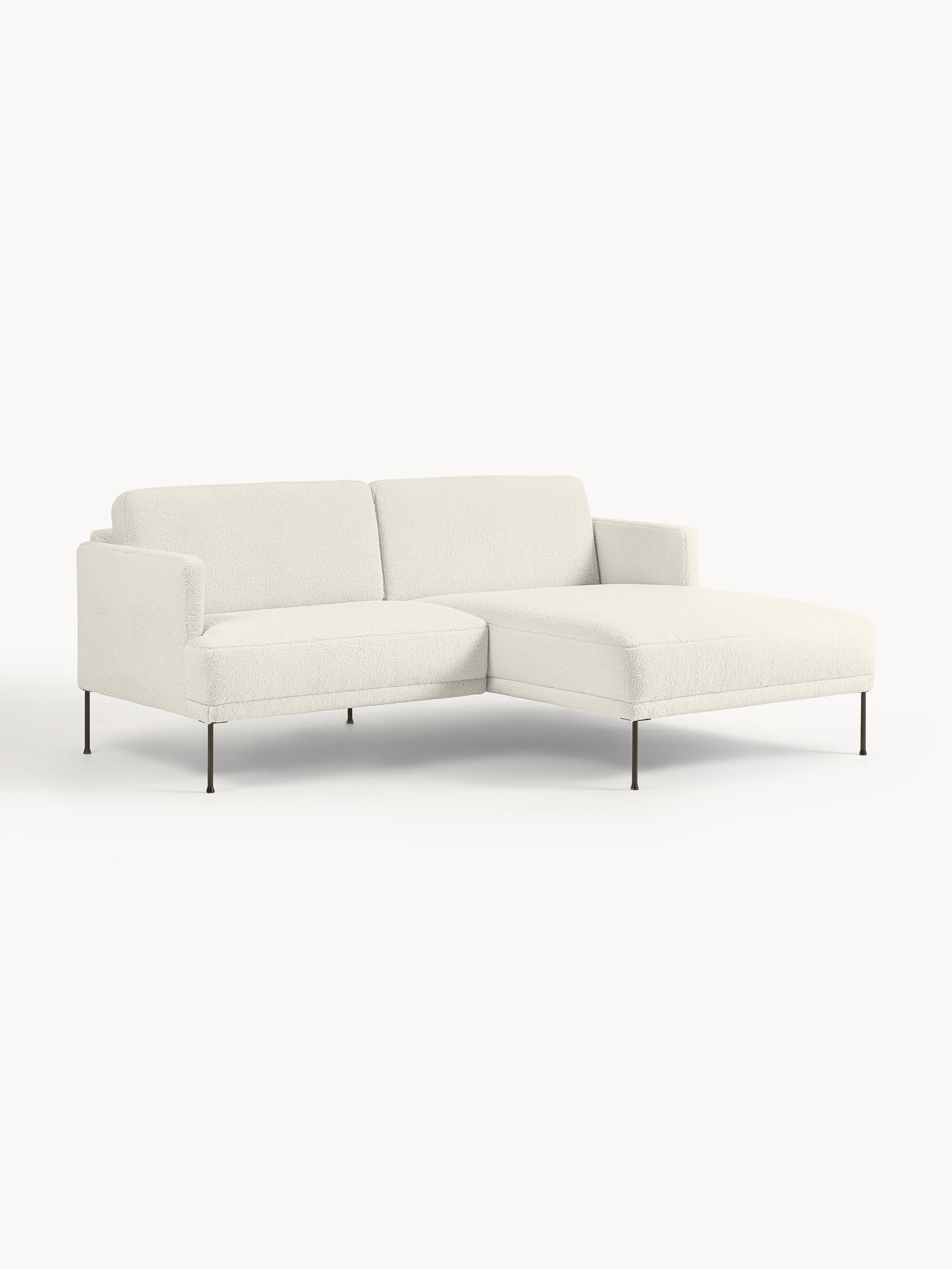 Kleines Ecksofa Fluente aus Teddystoff