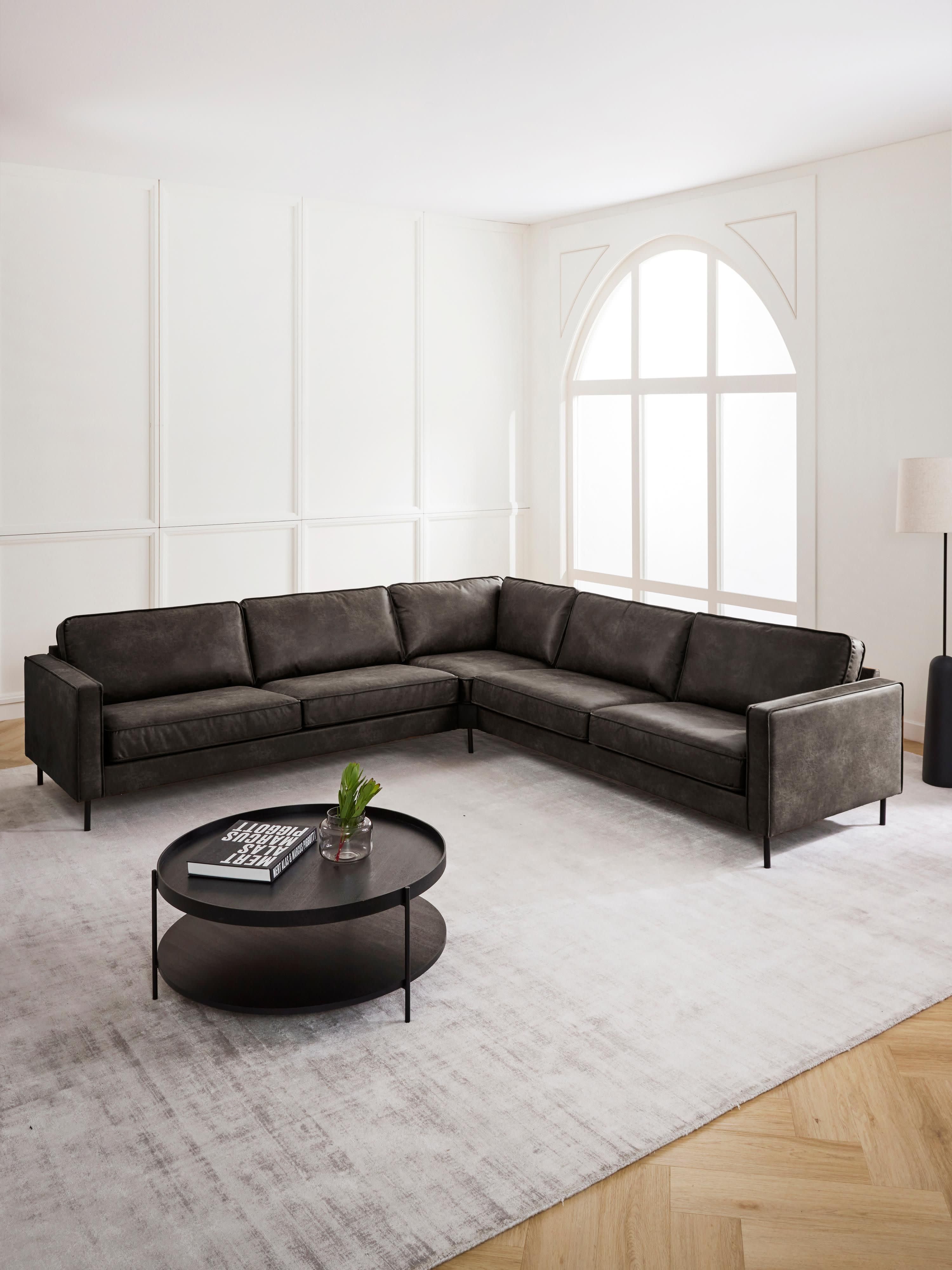 XL-Leder-Ecksofa Hunter