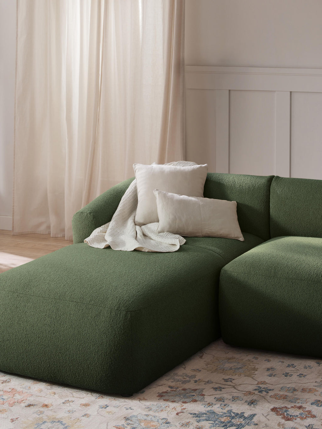 Bouclé-Chaise-Eckmodul Sofia