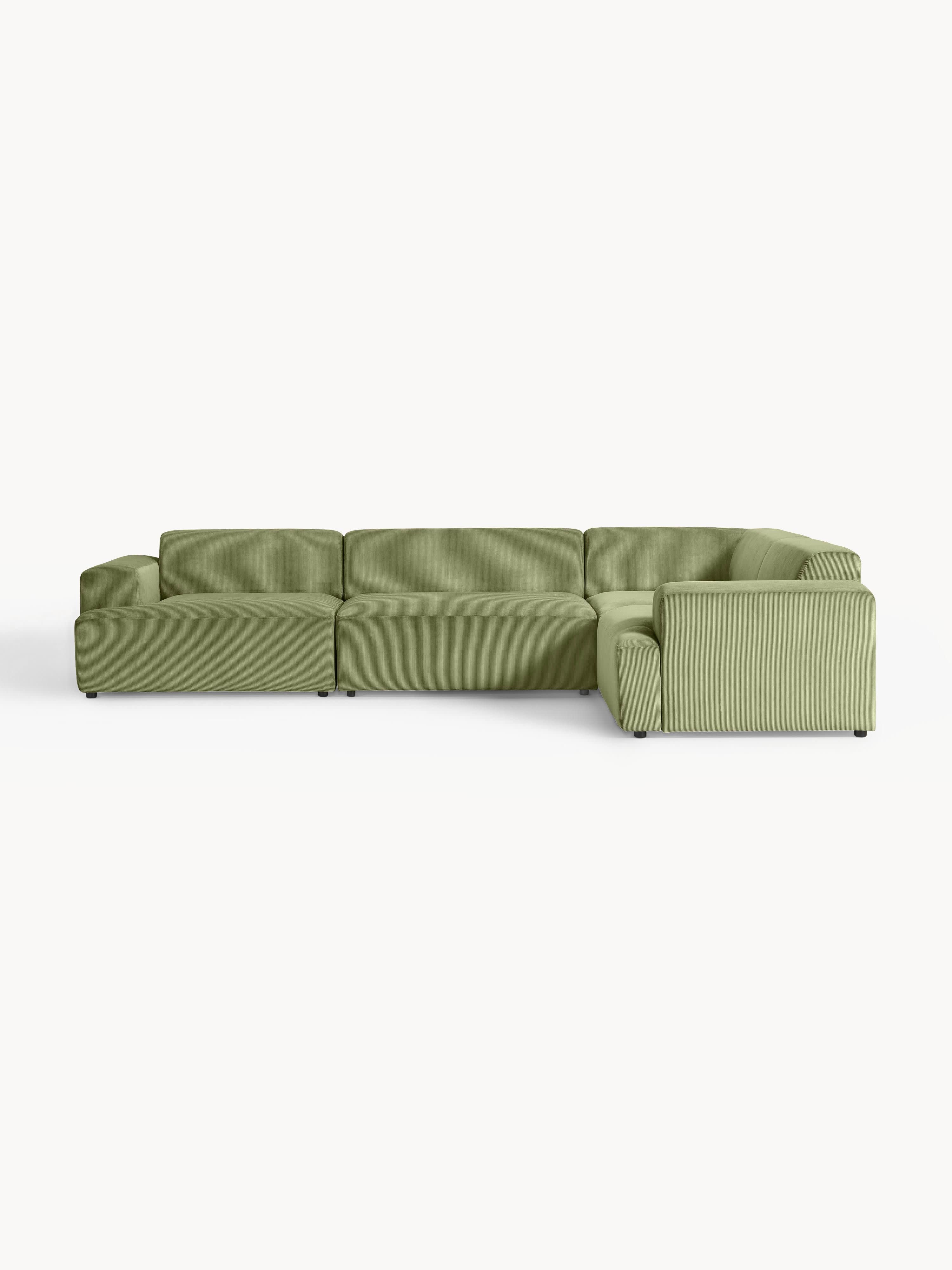 Großes Cord-Ecksofa Melva (4-Sitzer)